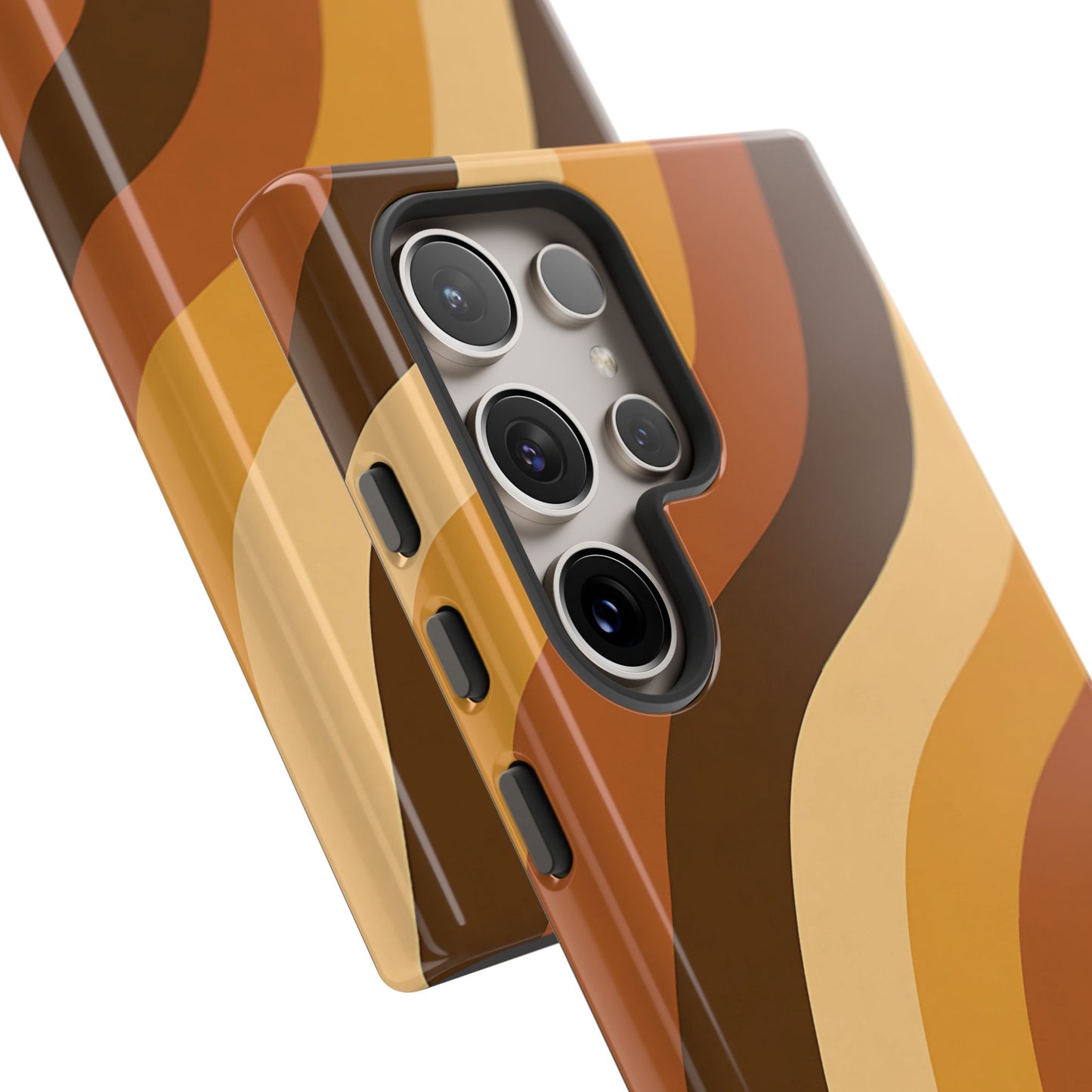 Retro Wave Stripes iPhone Case – 70s-Inspired Earth Tone Swirl Design