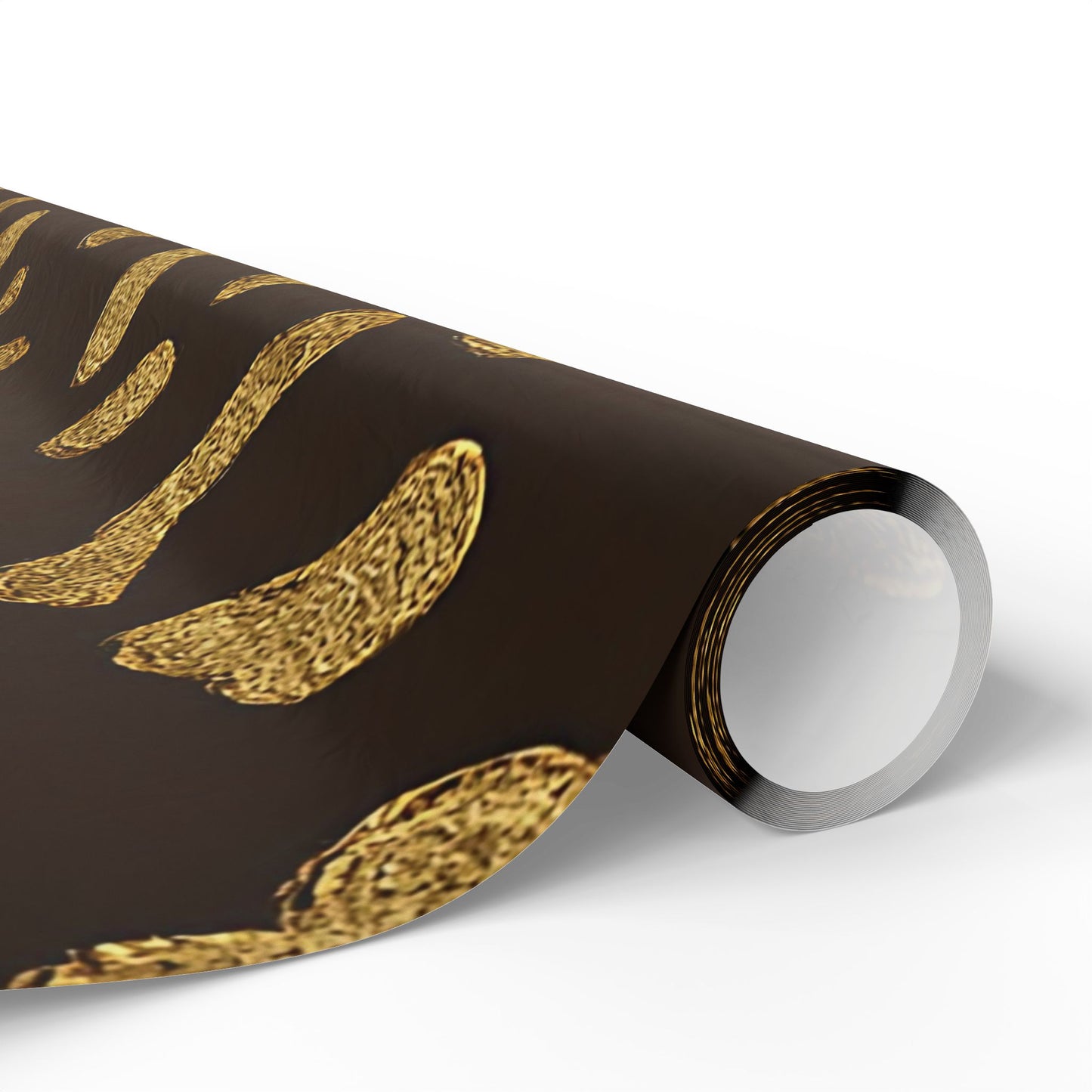 Gold Leopard Print Wrapping Paper – Luxe Animal Print Gift Wrap in Glossy or Matte Finish