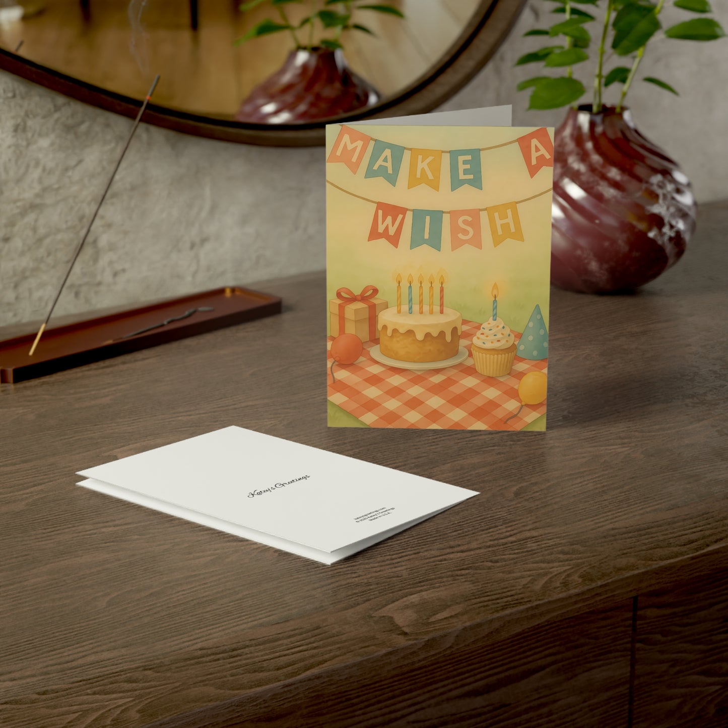 Make a Wish Birthday Greeting Card – Premium 270gsm Paper, Includes Envelope