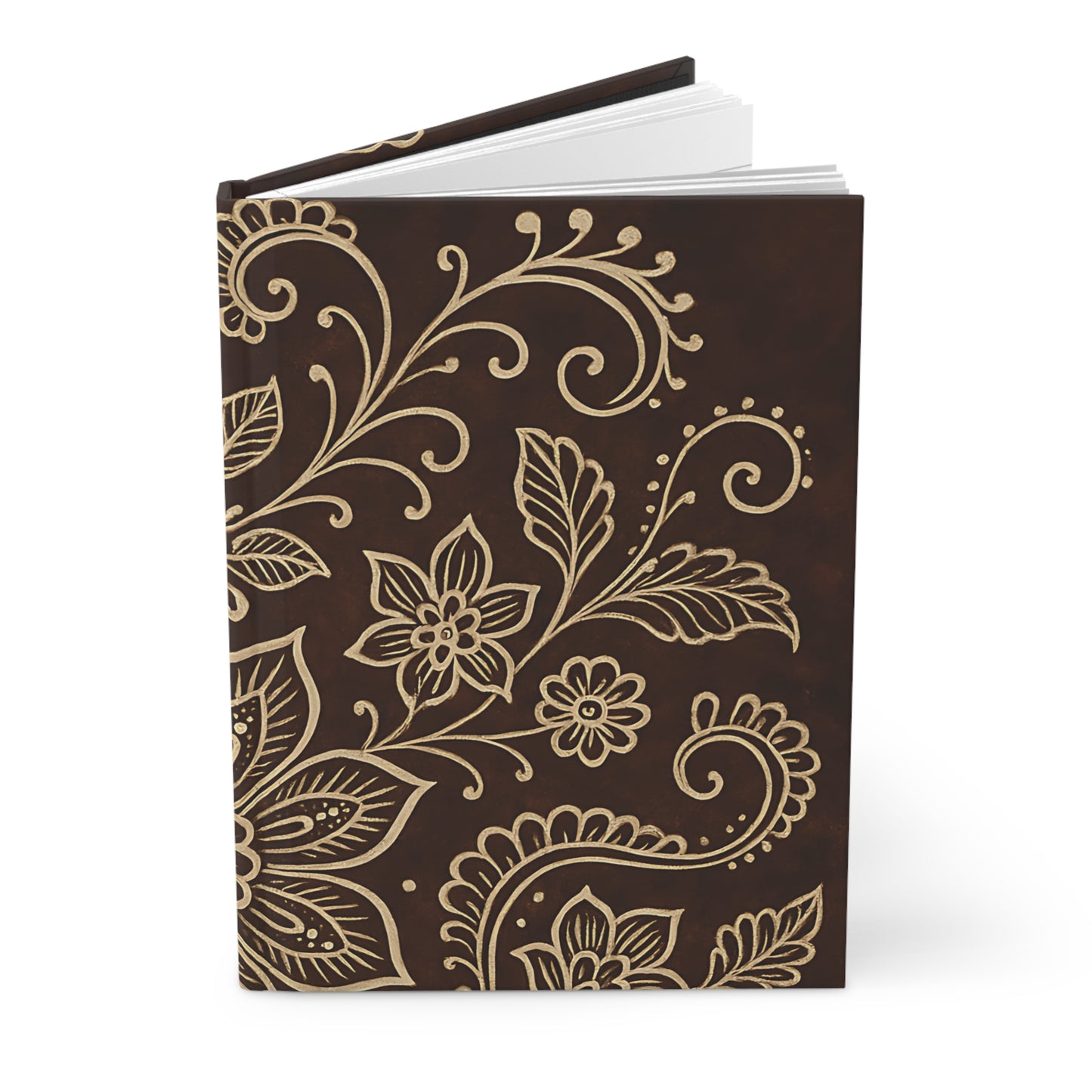 Boho Floral Vine Hardcover Journal – Matte Finish Writing Notebook with 150 Lined Pages