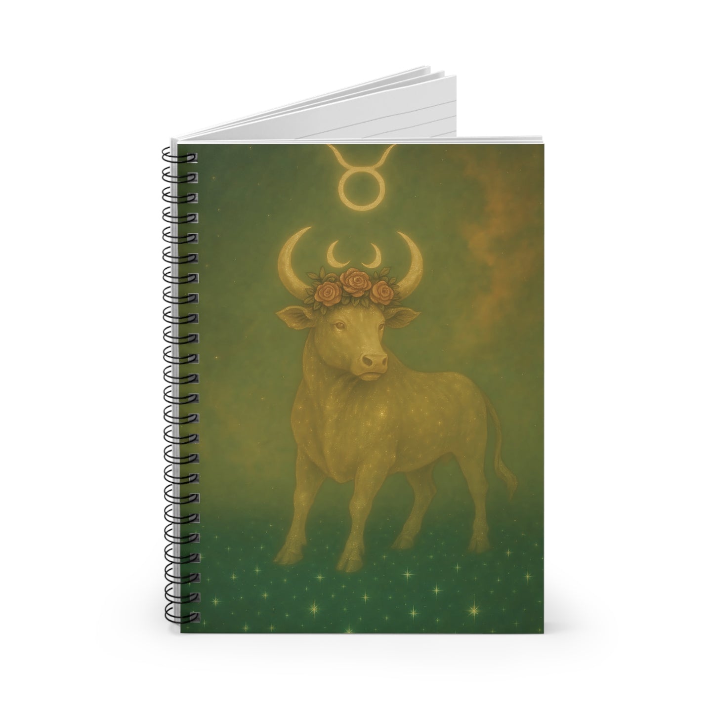 Taurus Zodiac Galaxy Spiral Notebook – Celestial Bull Astrology Journal (6" x 8", 118 Pages)