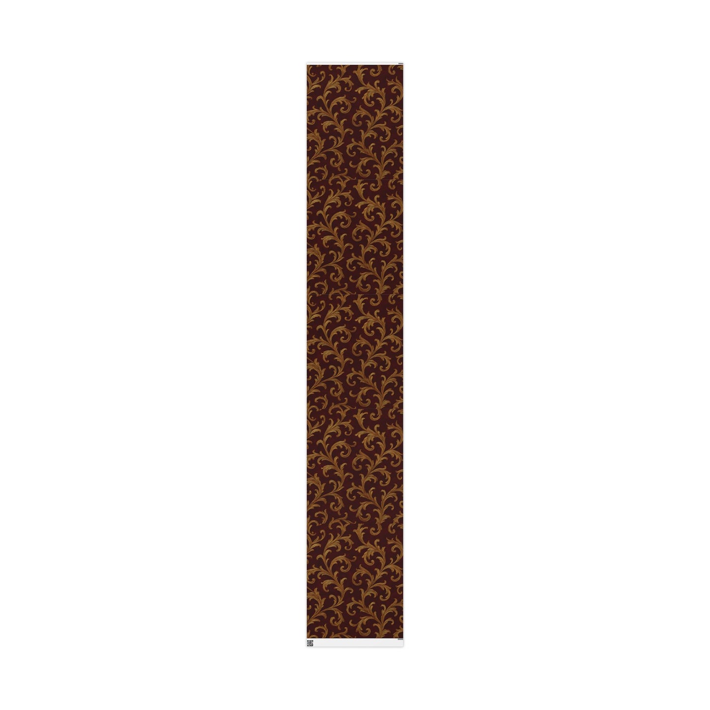 Burgundy & Gold Baroque Scroll Wrapping Paper – Luxurious Gift Wrap in Glossy or Matte Finish