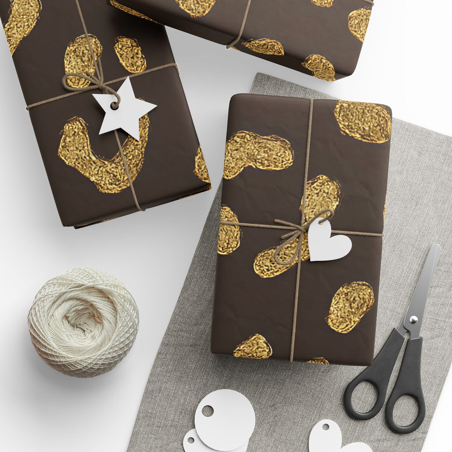 Gold Leopard Print Wrapping Paper – Luxe Animal Print Gift Wrap in Glossy or Matte Finish