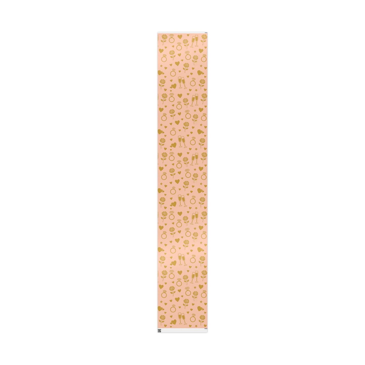 Romantic Celebration Wrapping Paper – Rings, Roses & Champagne on Blush Pink
