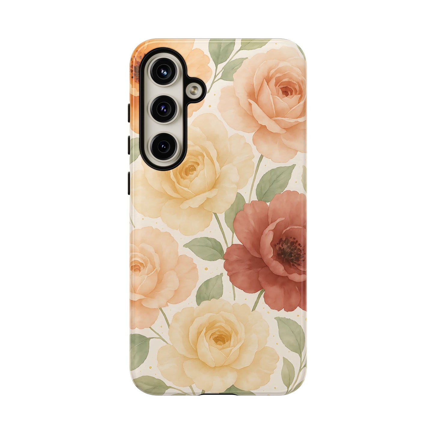 Vintage Rose Garden Phone Case – Soft Floral Print in Warm Neutrals