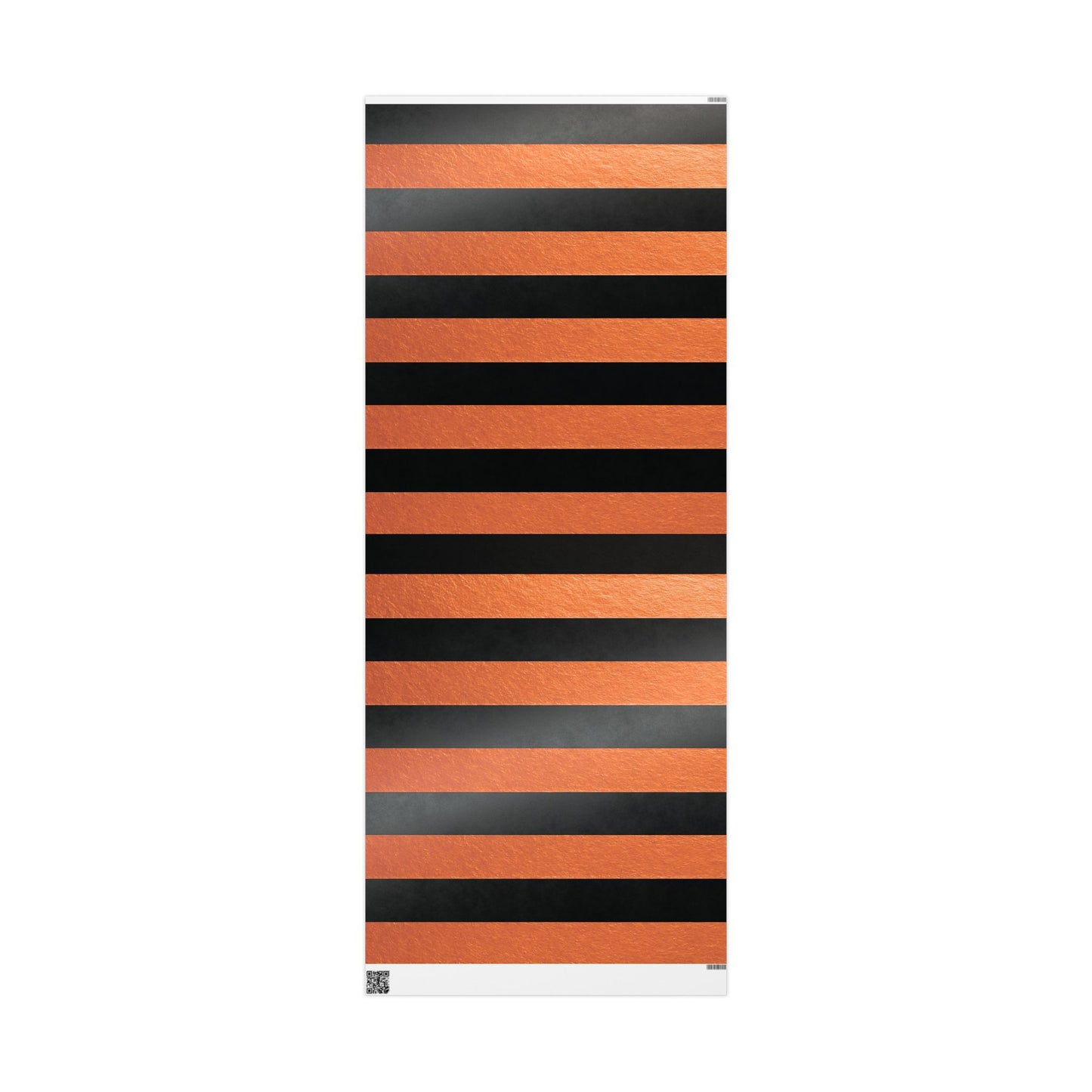 Black and Orange Striped Luxury Wrapping Paper – Glossy or Matte Finish, Durable 90gsm