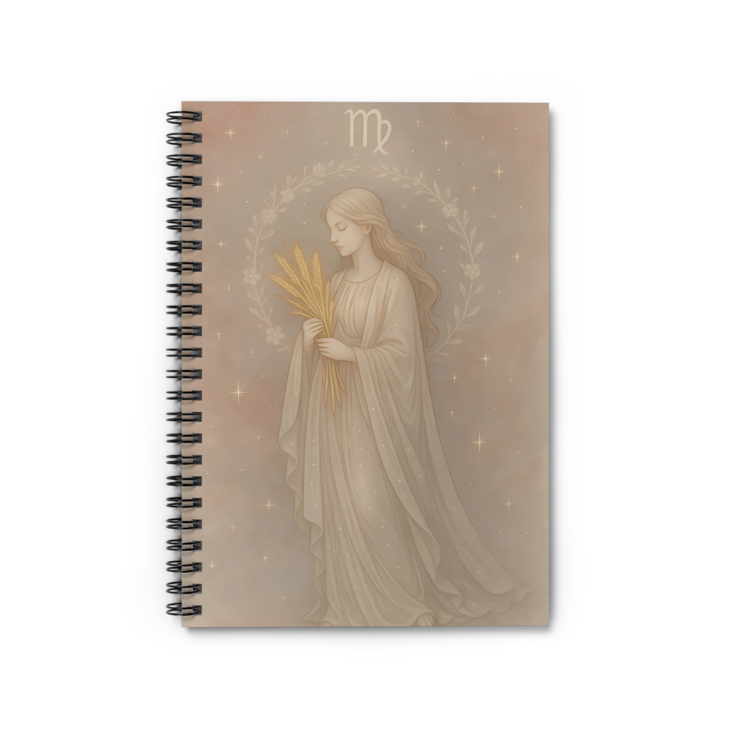 Virgo Zodiac Galaxy Spiral Notebook – Celestial Astrology Journal with Starry Virgo Maiden (6" x 8", 118 Pages)