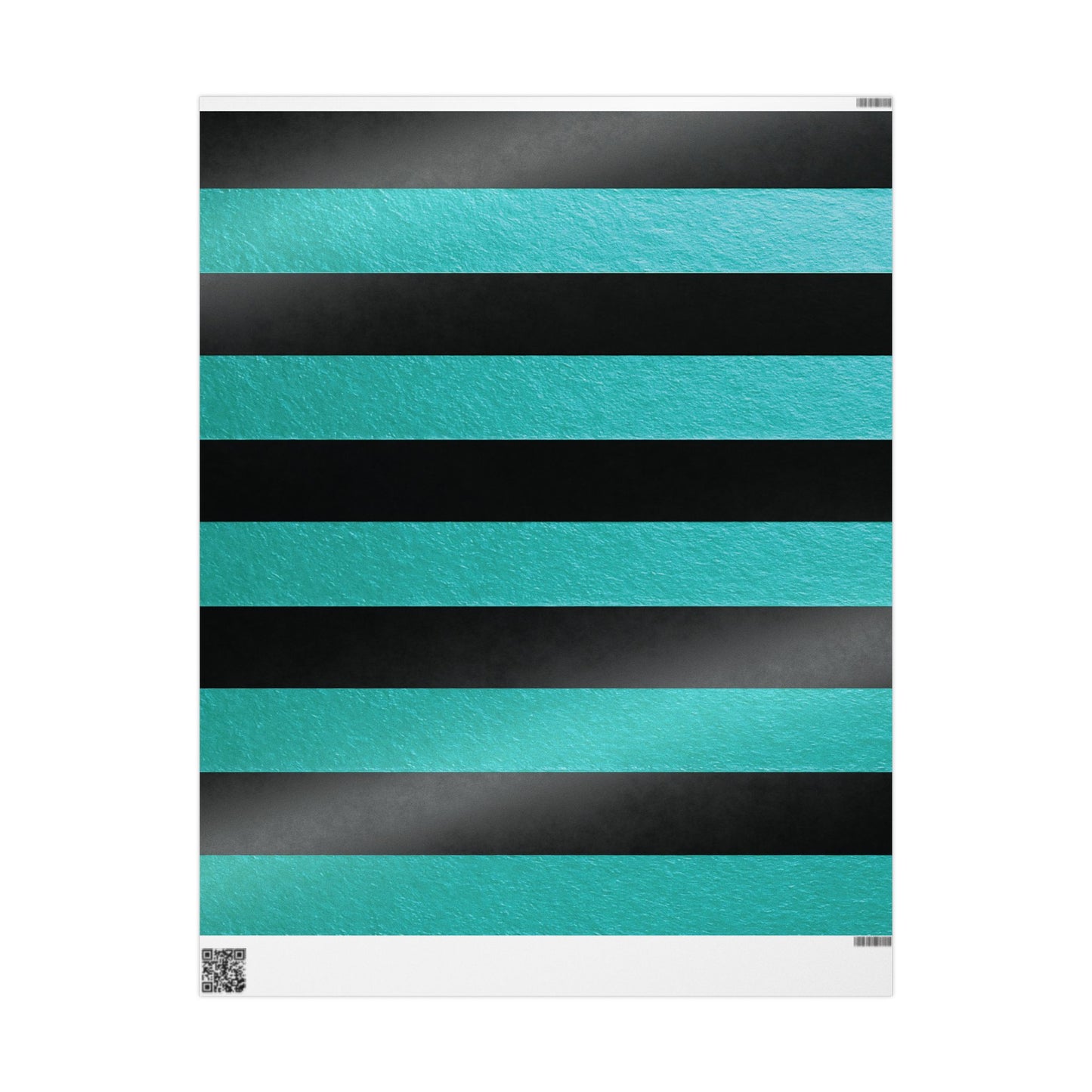 Black and Teal Striped Luxury Wrapping Paper – Glossy or Matte Finish, Durable 90gsm