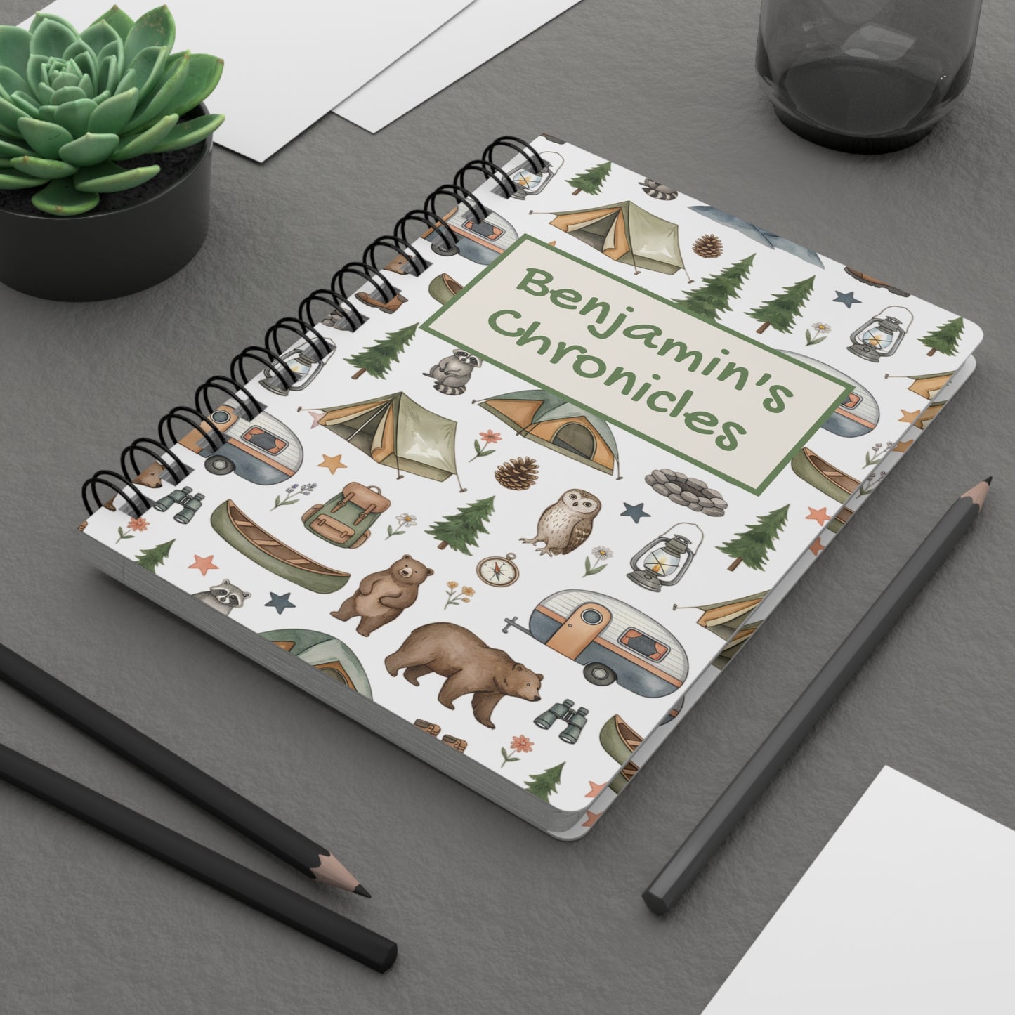 Camping Journal — Personalized "Benjamin's Chronicles" Spiral Notebook | Adventure Log for Kids & Outdoor Lovers