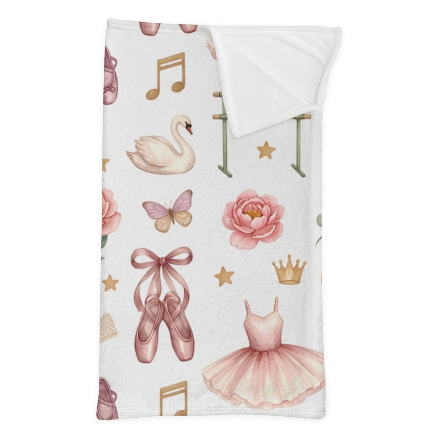 Ballet Dreams Minky Sleeping Bag — Pink Tutu Swan Pattern for Kids