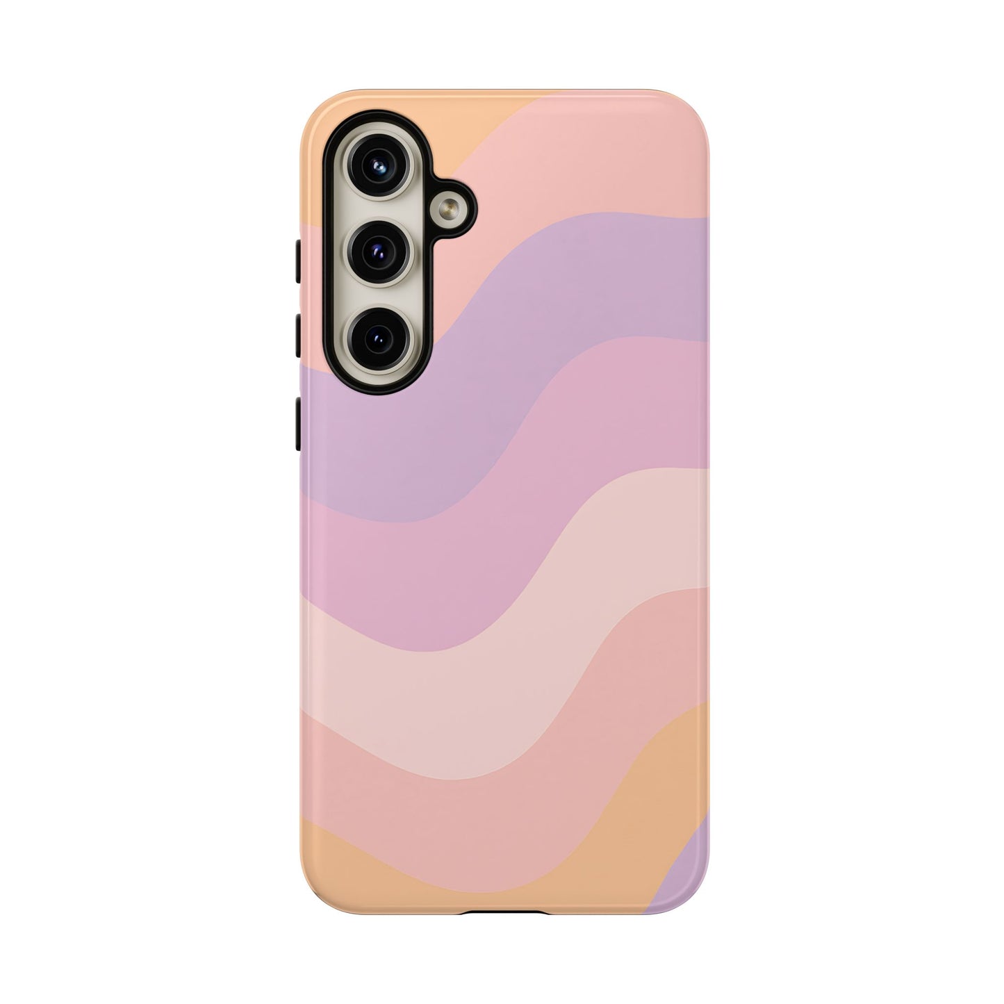 Retro Sunset Wave Phone Case – Groovy Pastel Abstract Design