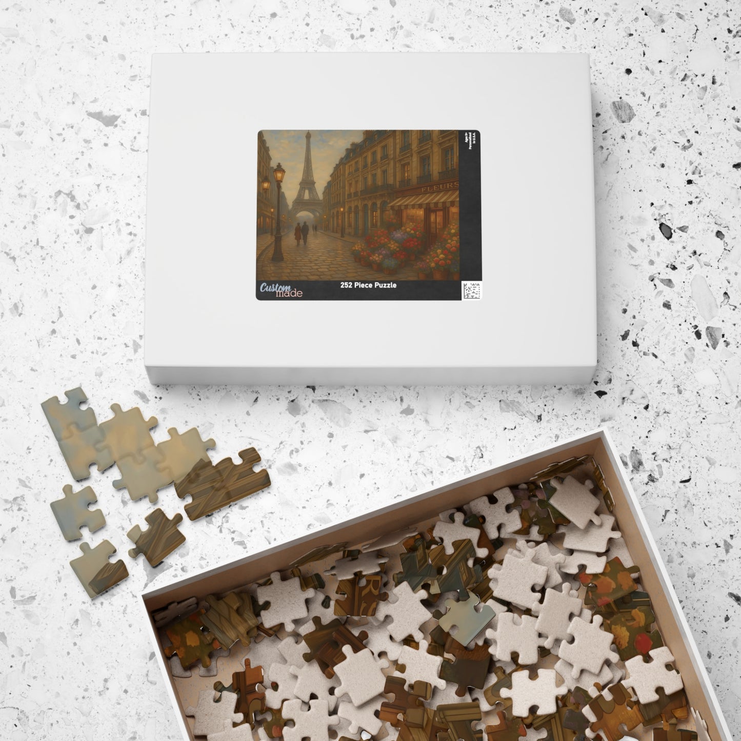 Paris Evening Stroll Puzzle – Eiffel Tower & Flower Shop Scene