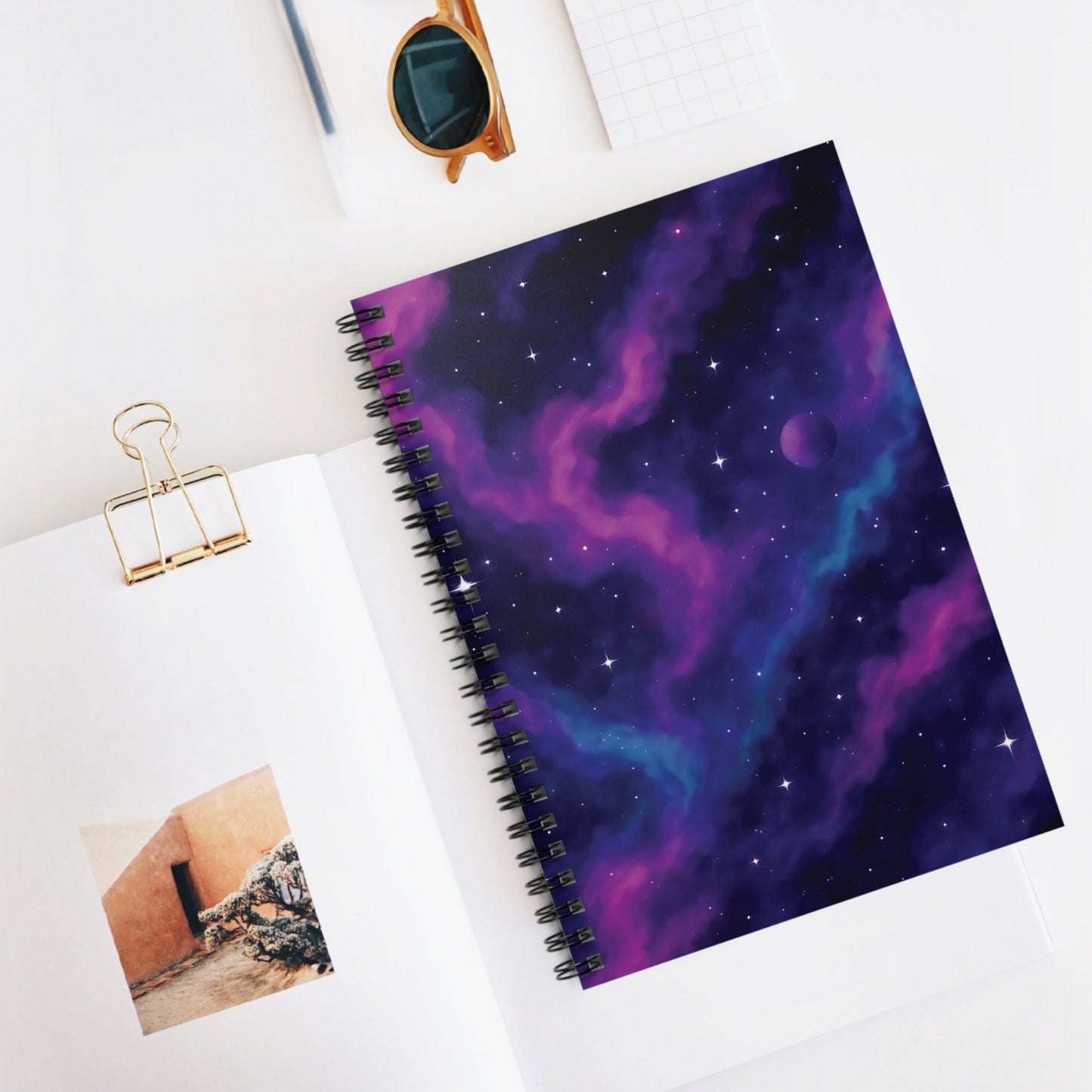 Galaxy Dreams Spiral Notebook – Purple Nebula Space Journal (6" x 8")