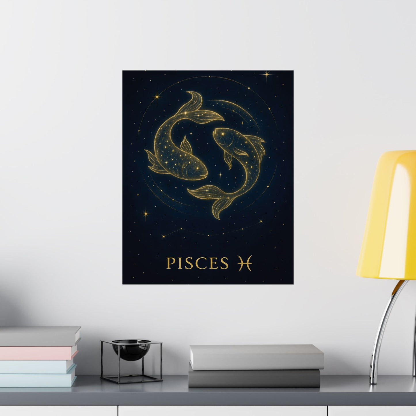 Pisces Zodiac Constellation Matte Poster – Celestial Two Fish Astrology Wall Art Print (Multiple Sizes)