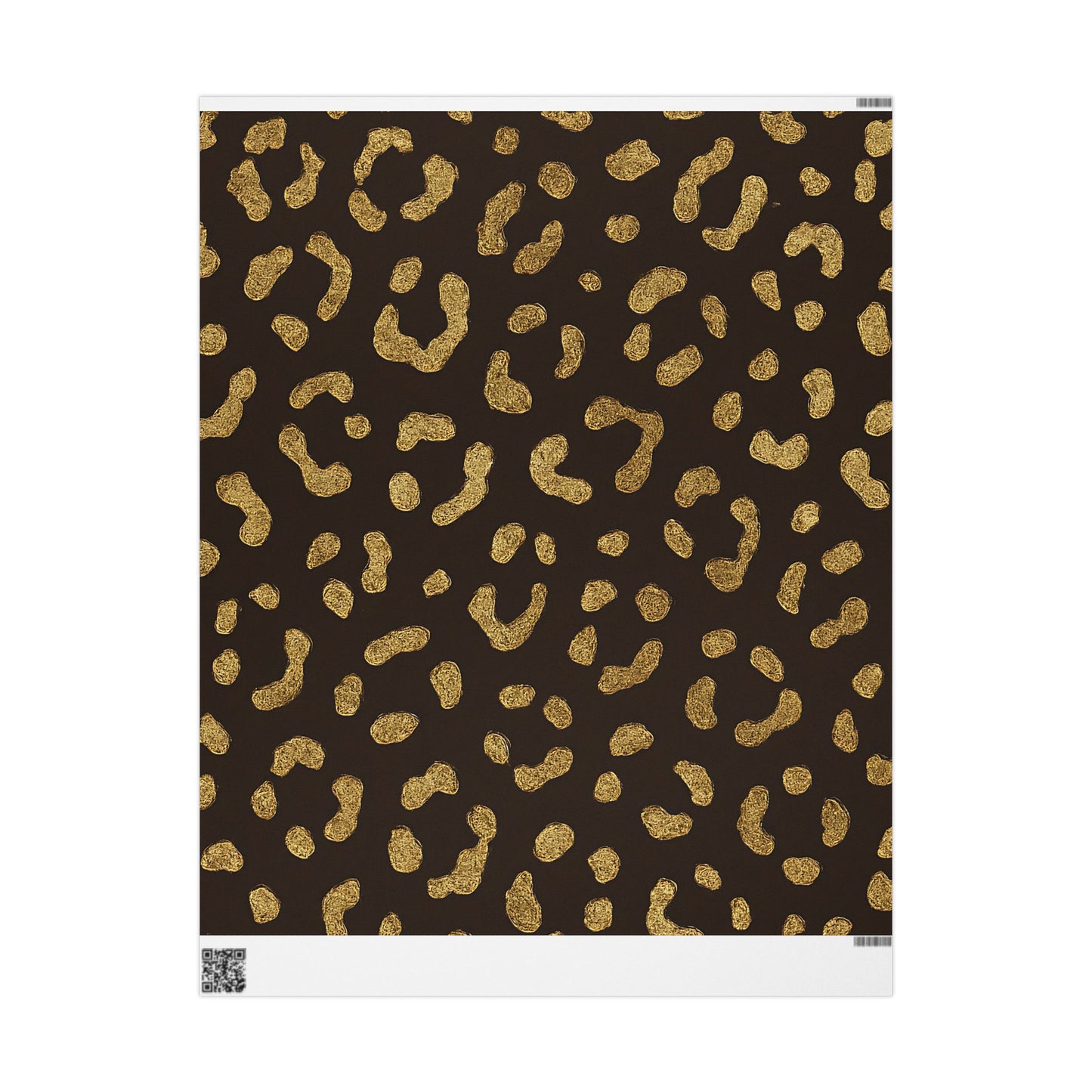 Gold Leopard Print Wrapping Paper – Luxe Animal Print Gift Wrap in Glossy or Matte Finish