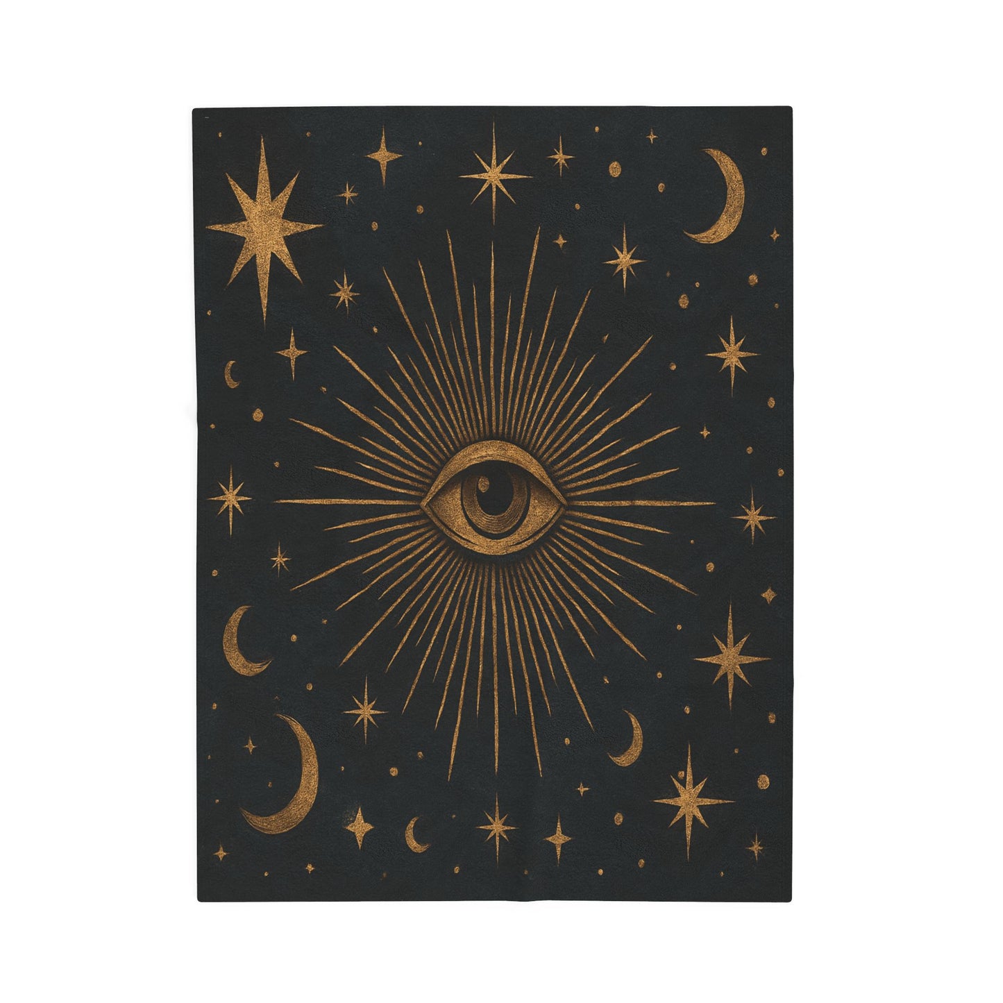 Mystic Eye & Celestial Stars Velveteen Plush Blanket
