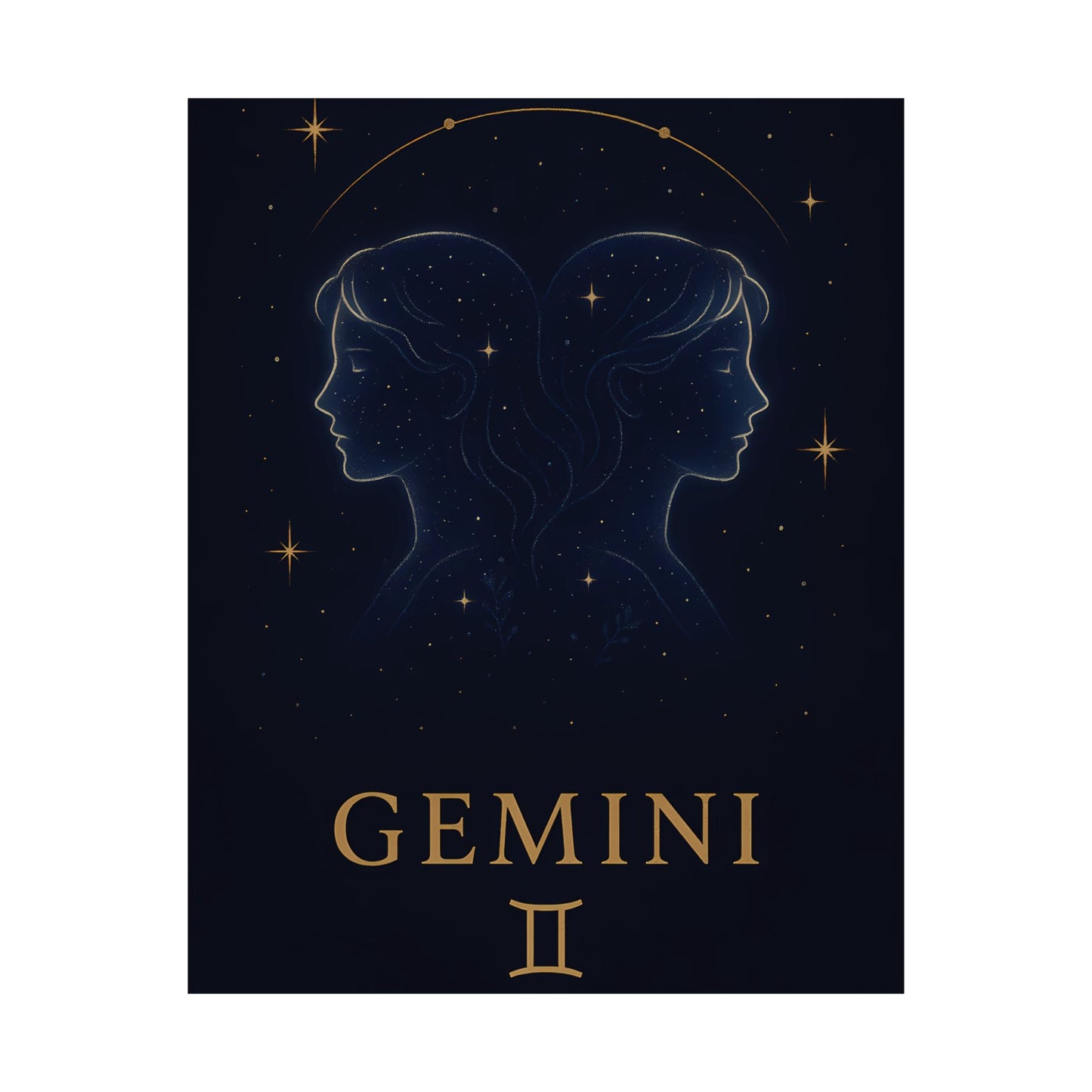 Gemini Zodiac Constellation Matte Poster – Celestial Astrology Wall Art Print (Multiple Sizes)