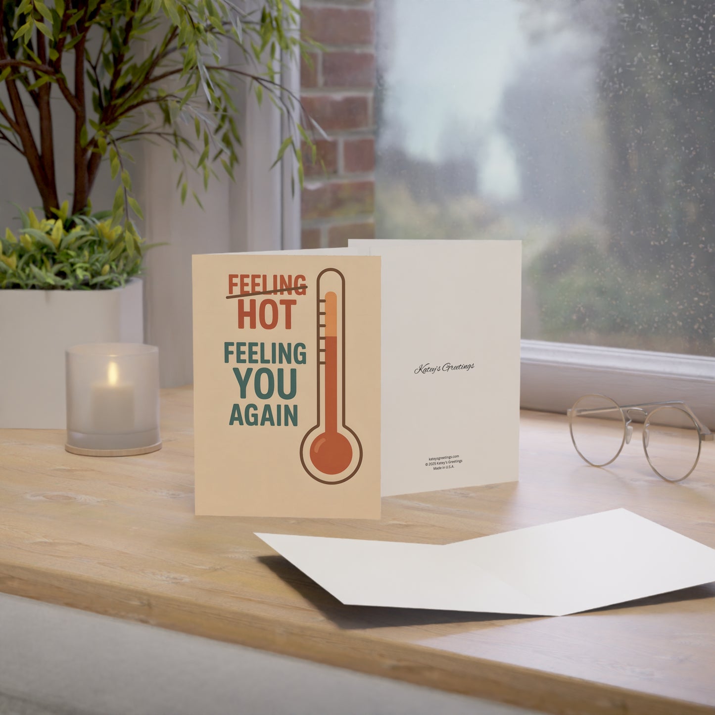 "Feeling You Again" Get Well Greeting Card – Premium 270gsm Paper, Includes Envelope
