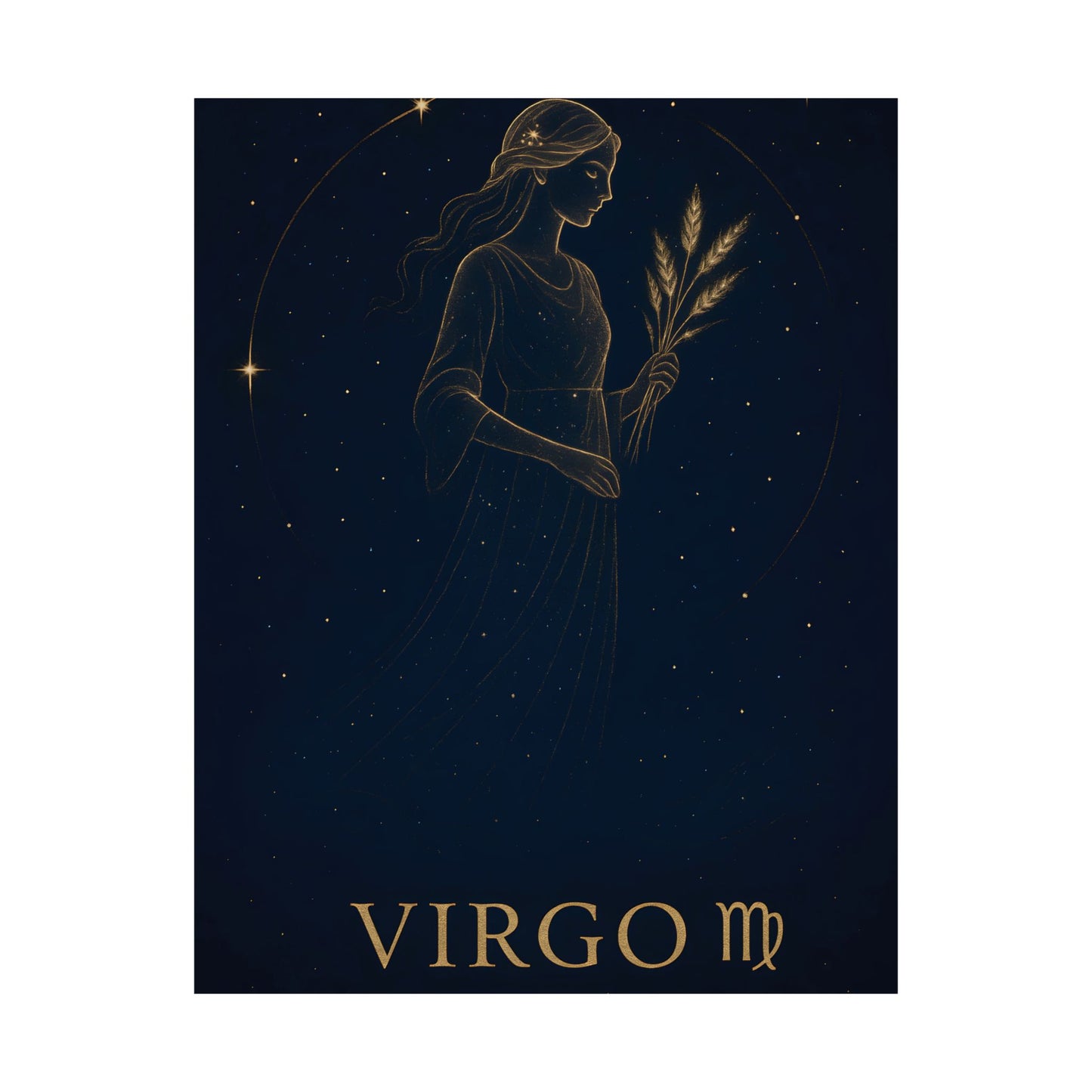 Virgo Zodiac Constellation Matte Poster – Celestial Maiden Astrology Wall Art Print (Multiple Sizes)