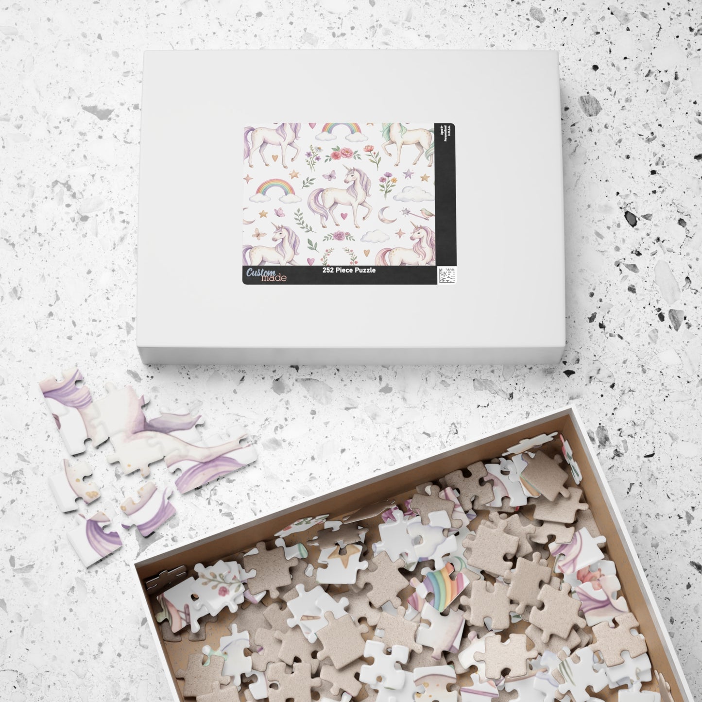 Unicorn Dreams Jigsaw Puzzle — Pastel Rainbow & Floral 110–1014 Piece