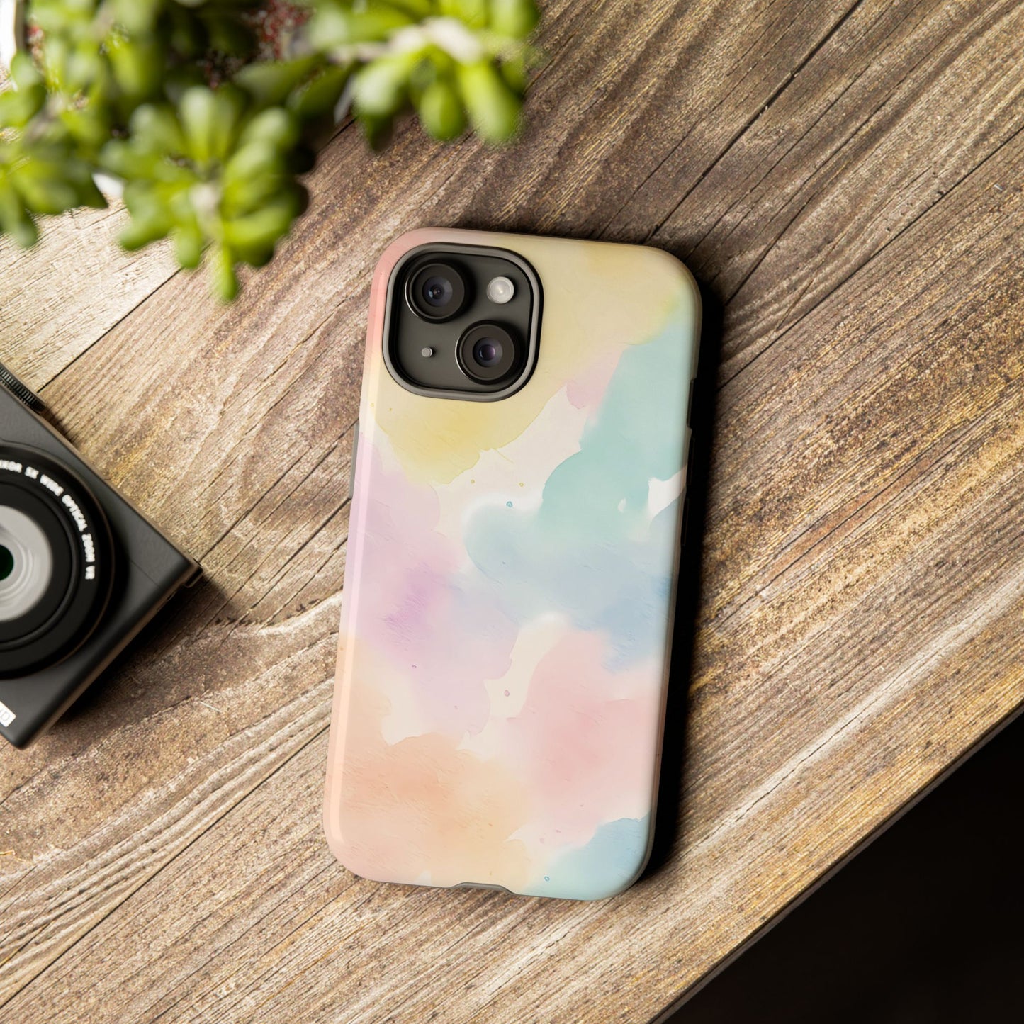 Pastel Watercolor Cloud iPhone Case – Soft Gradient Abstract Protective Cover
