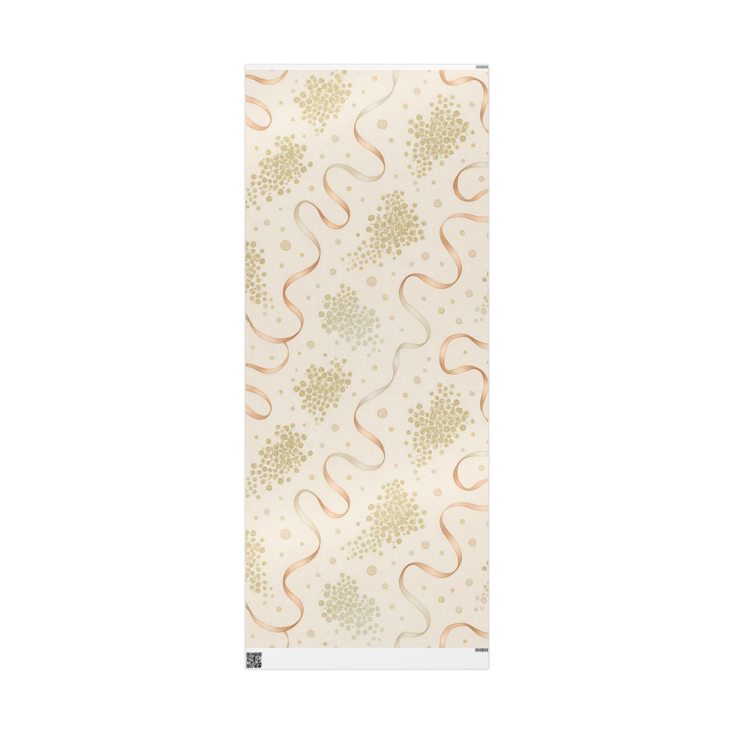 Elegant Gold Confetti & Ribbon Wrapping Paper – Luxurious Gift Wrap in Glossy or Matte Finish