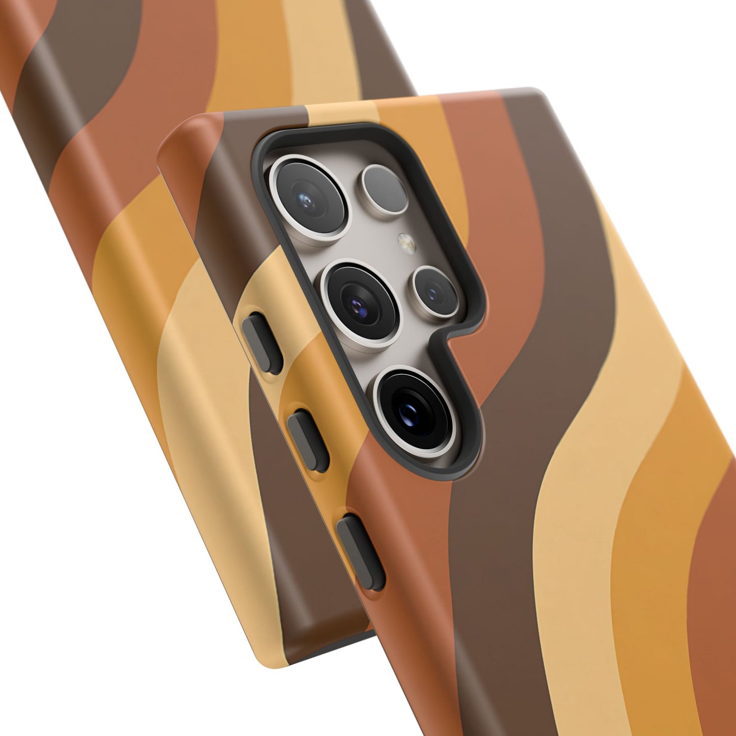 Retro Wave Stripes iPhone Case – 70s-Inspired Earth Tone Swirl Design
