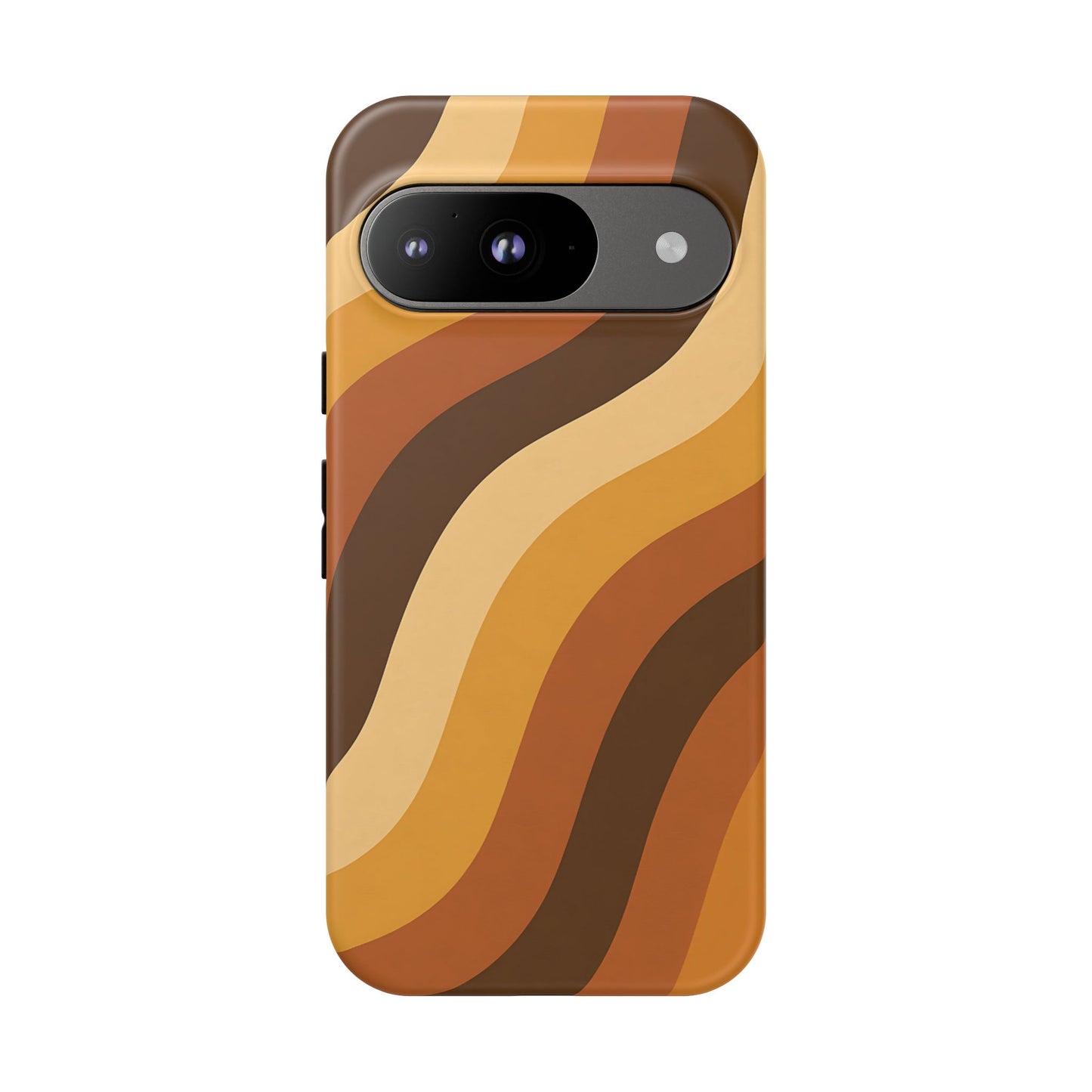 Retro Wave Stripes iPhone Case – 70s-Inspired Earth Tone Swirl Design