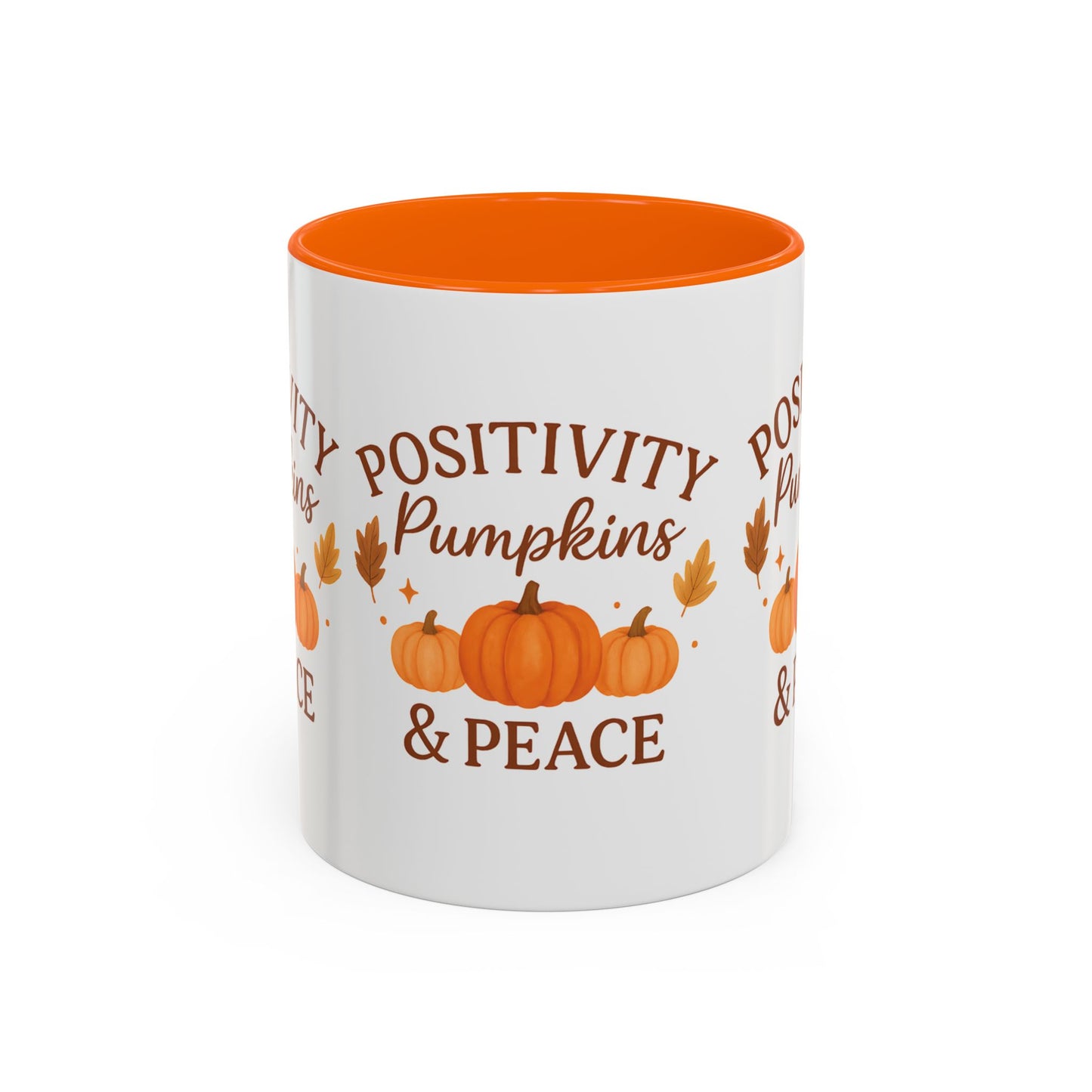 Positivity, Pumpkins & Peace Fall Mug – Autumn Coffee Cup in 11oz or 15oz | Microwave & Dishwasher Safe