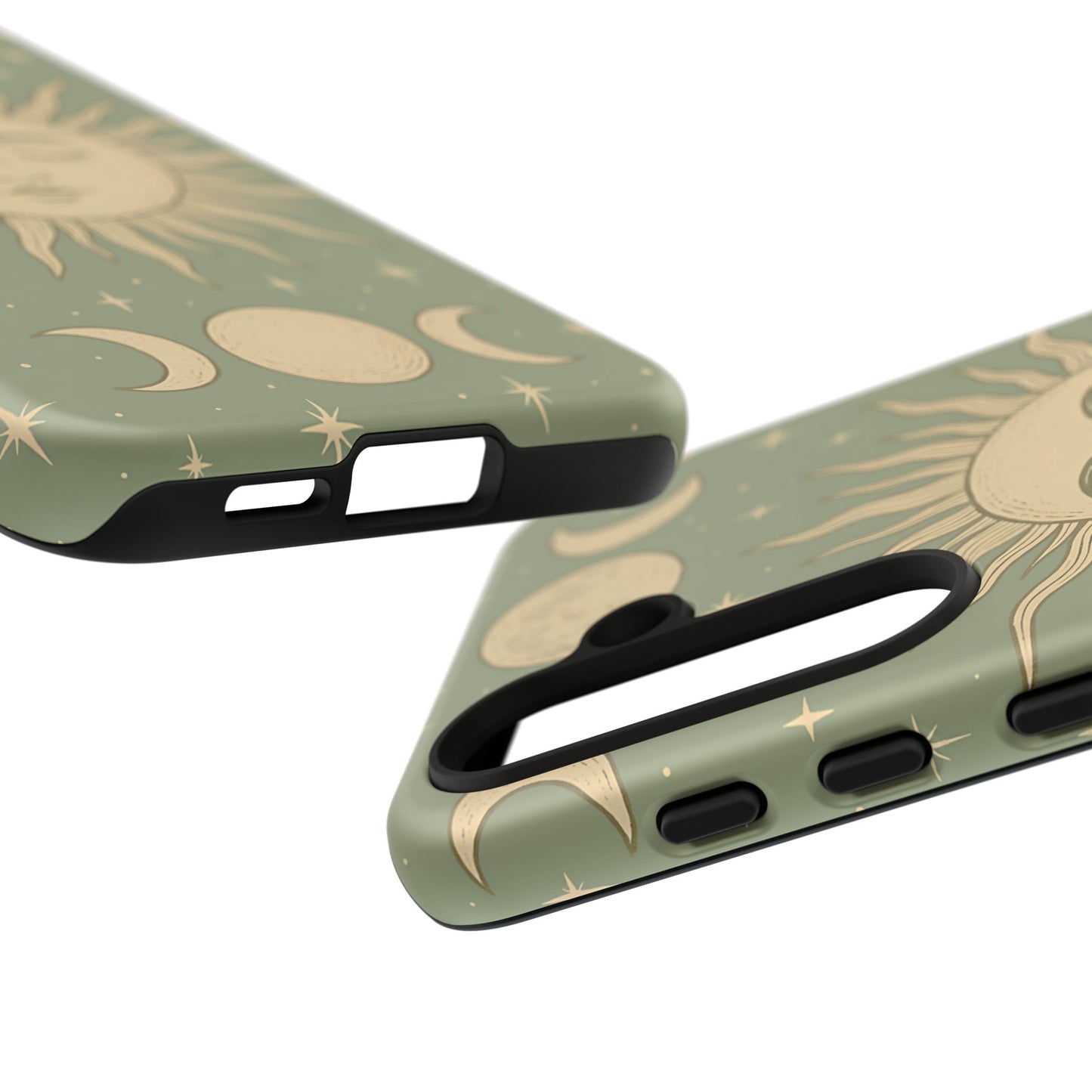 Boho Sun and Moon Phone Case – Protective Aesthetic Case with Wireless Charging Compatibility