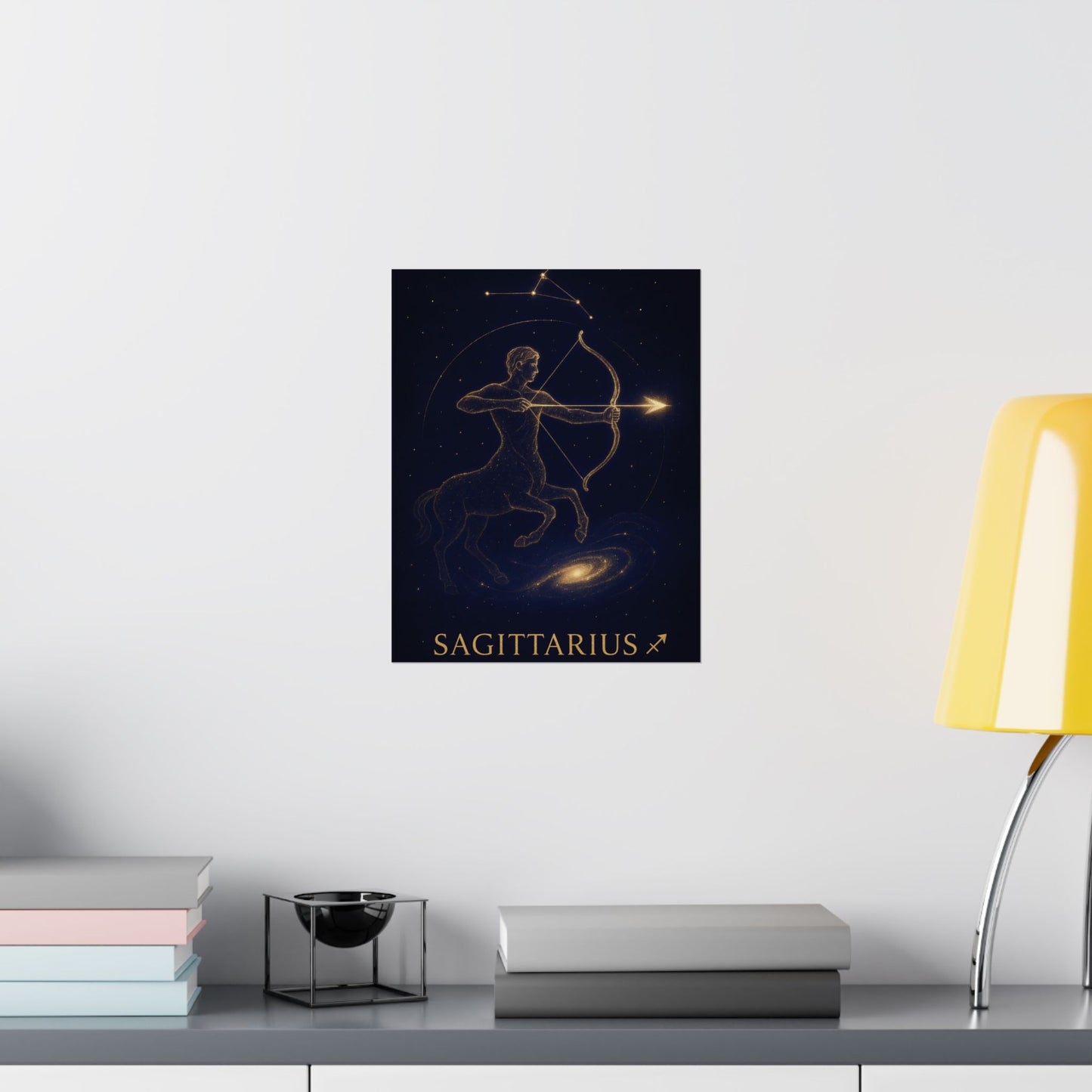 Sagittarius Zodiac Constellation Matte Poster – Golden Archer Astrology Wall Art Print (Multiple Sizes)