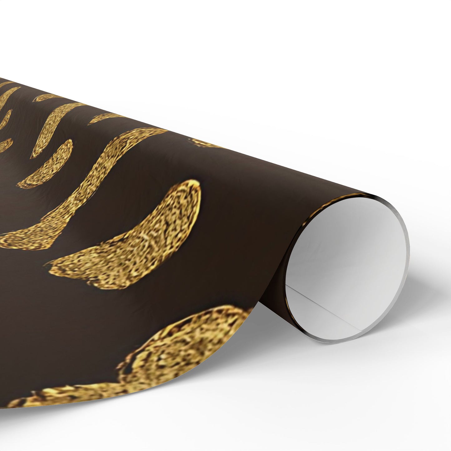 Gold Leopard Print Wrapping Paper – Luxe Animal Print Gift Wrap in Glossy or Matte Finish