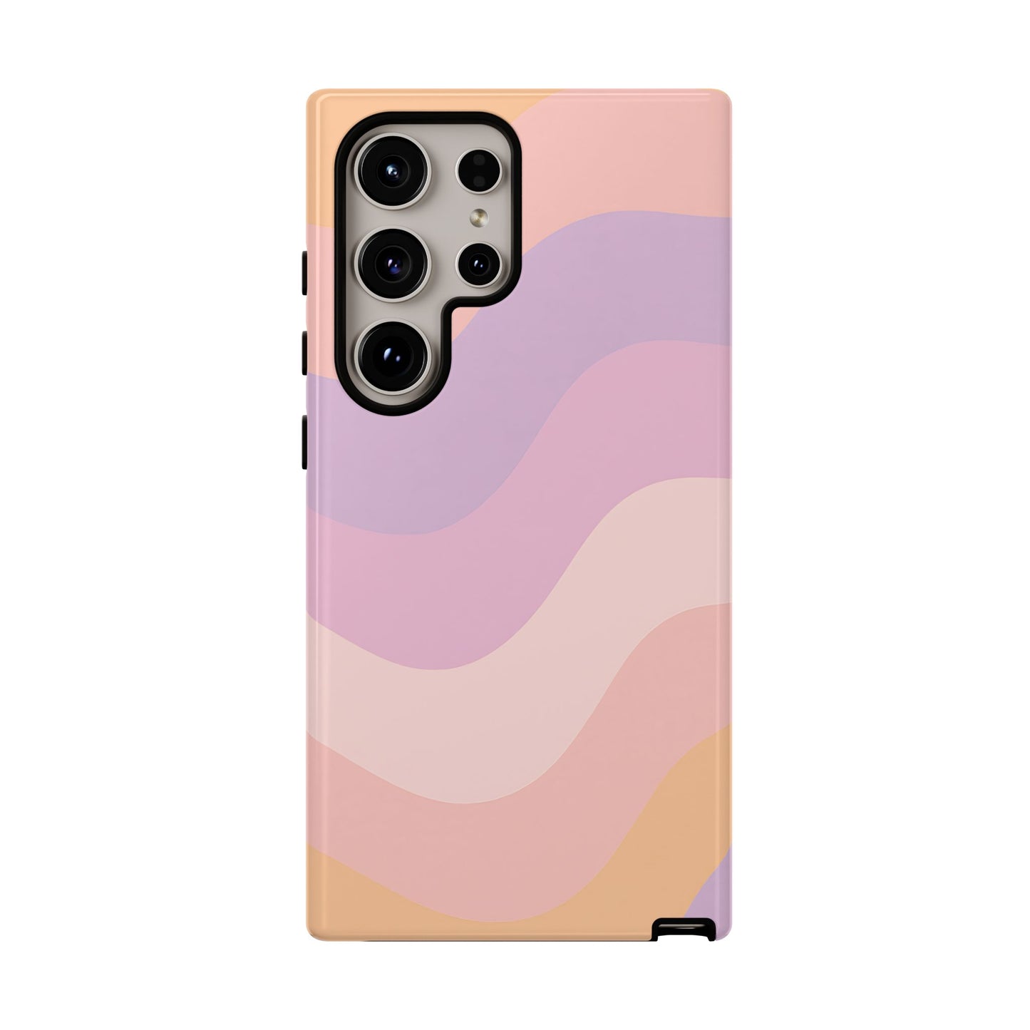 Retro Sunset Wave Phone Case – Groovy Pastel Abstract Design