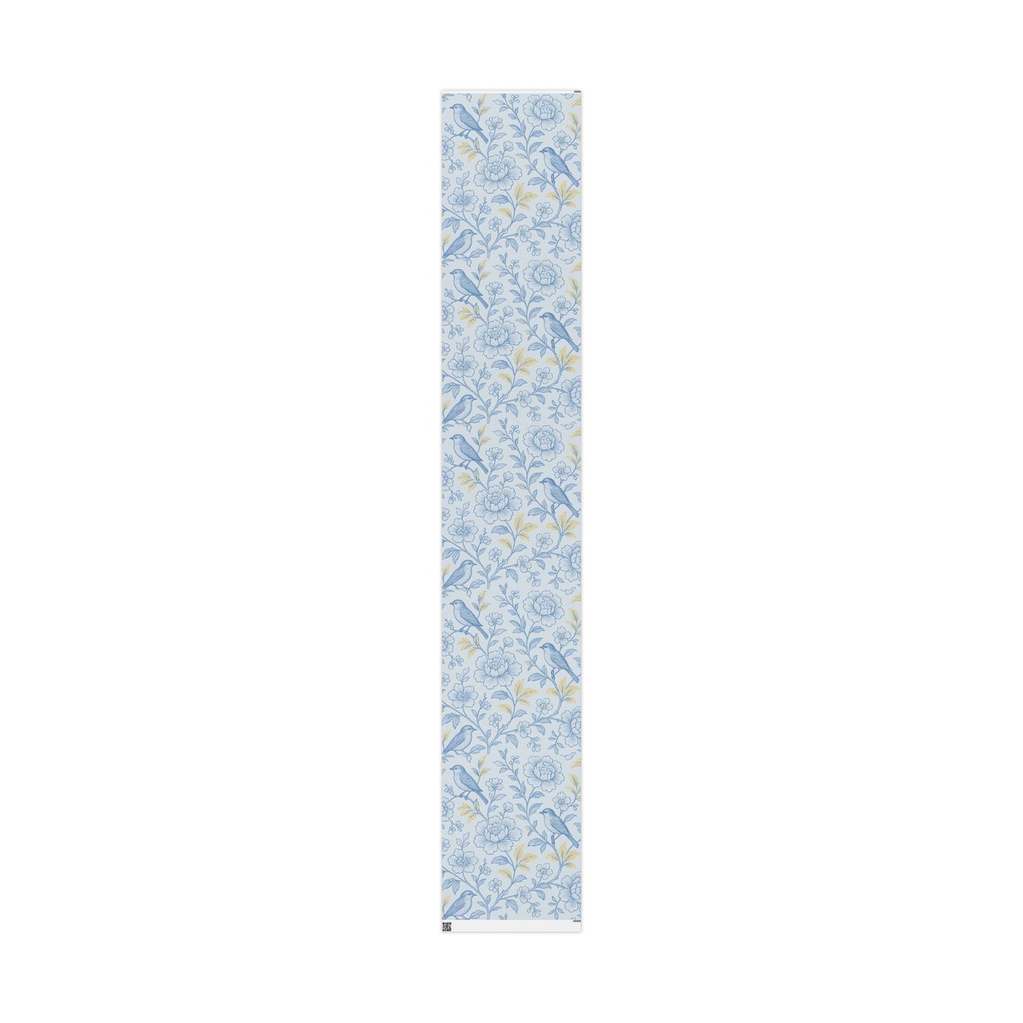 Blue Bird & Floral Wrapping Paper – Elegant Nature-Inspired Gift Wrap in Glossy or Matte Finish