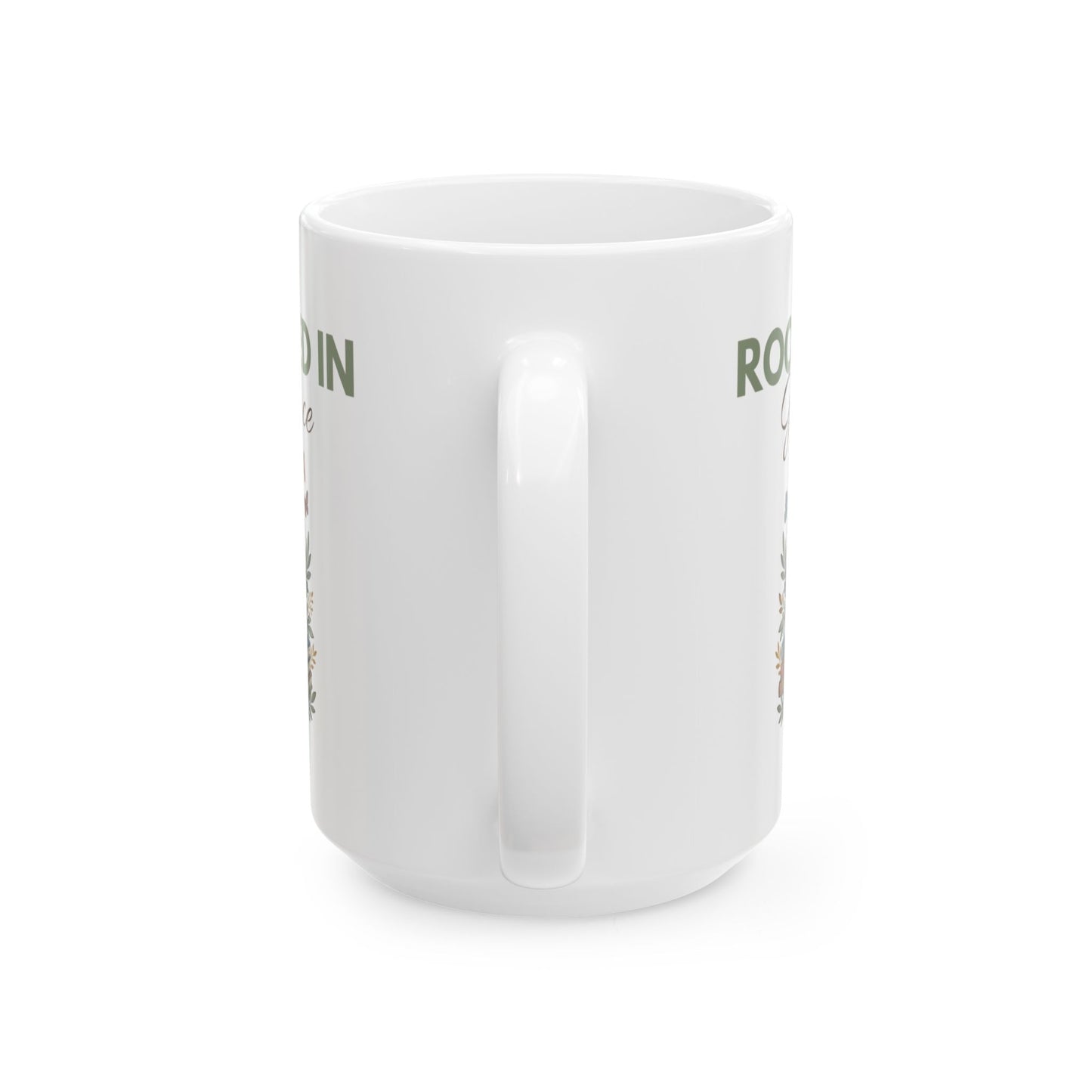 Rooted in Grace Floral Ceramic Mug 11oz & 15oz — Faith Gift