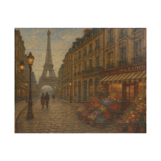 Paris Evening Stroll Puzzle – Eiffel Tower & Flower Shop Scene