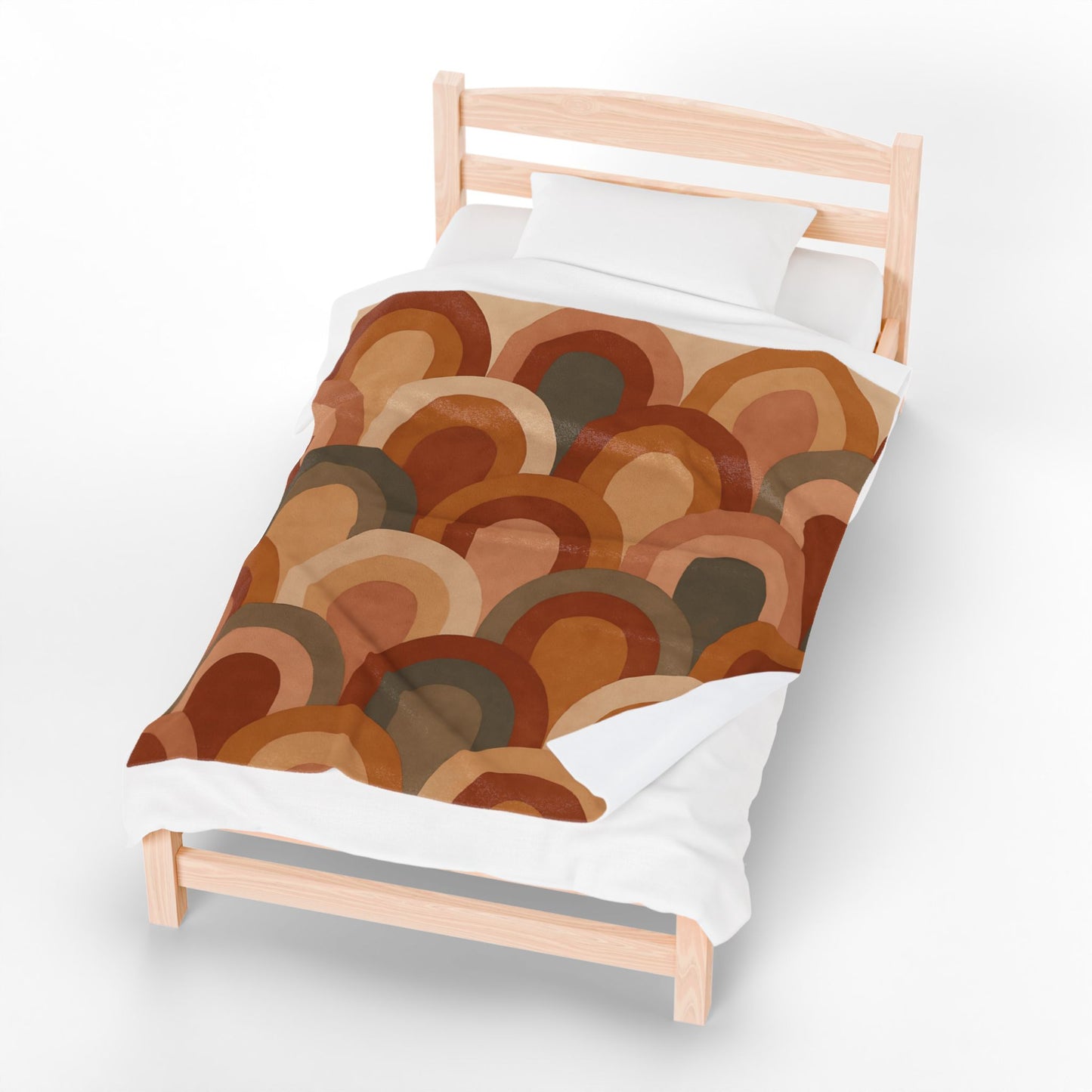 Retro Earth-Tone Rainbow Arch Velveteen Plush Blanket