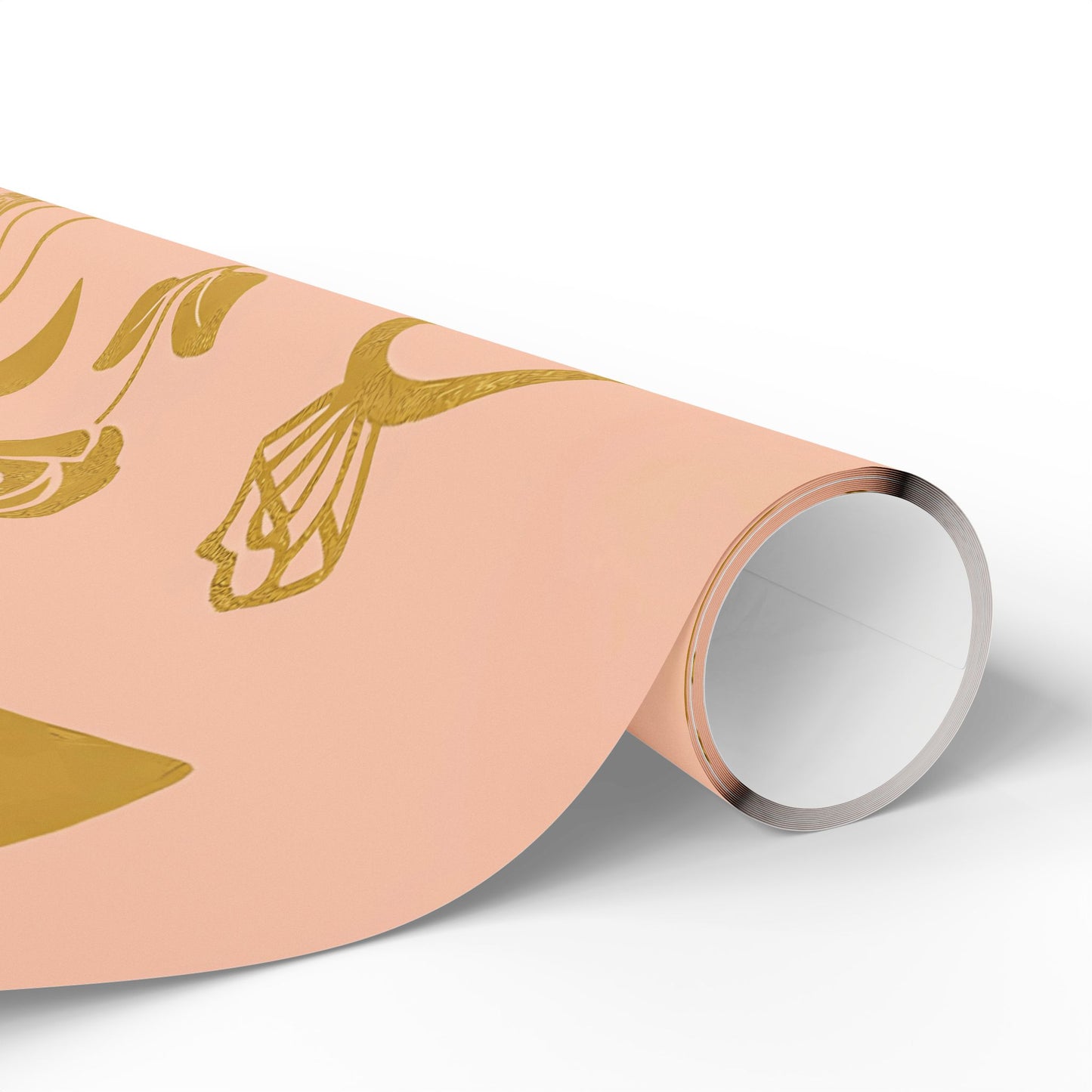 Romantic Celebration Wrapping Paper – Rings, Roses & Champagne on Blush Pink