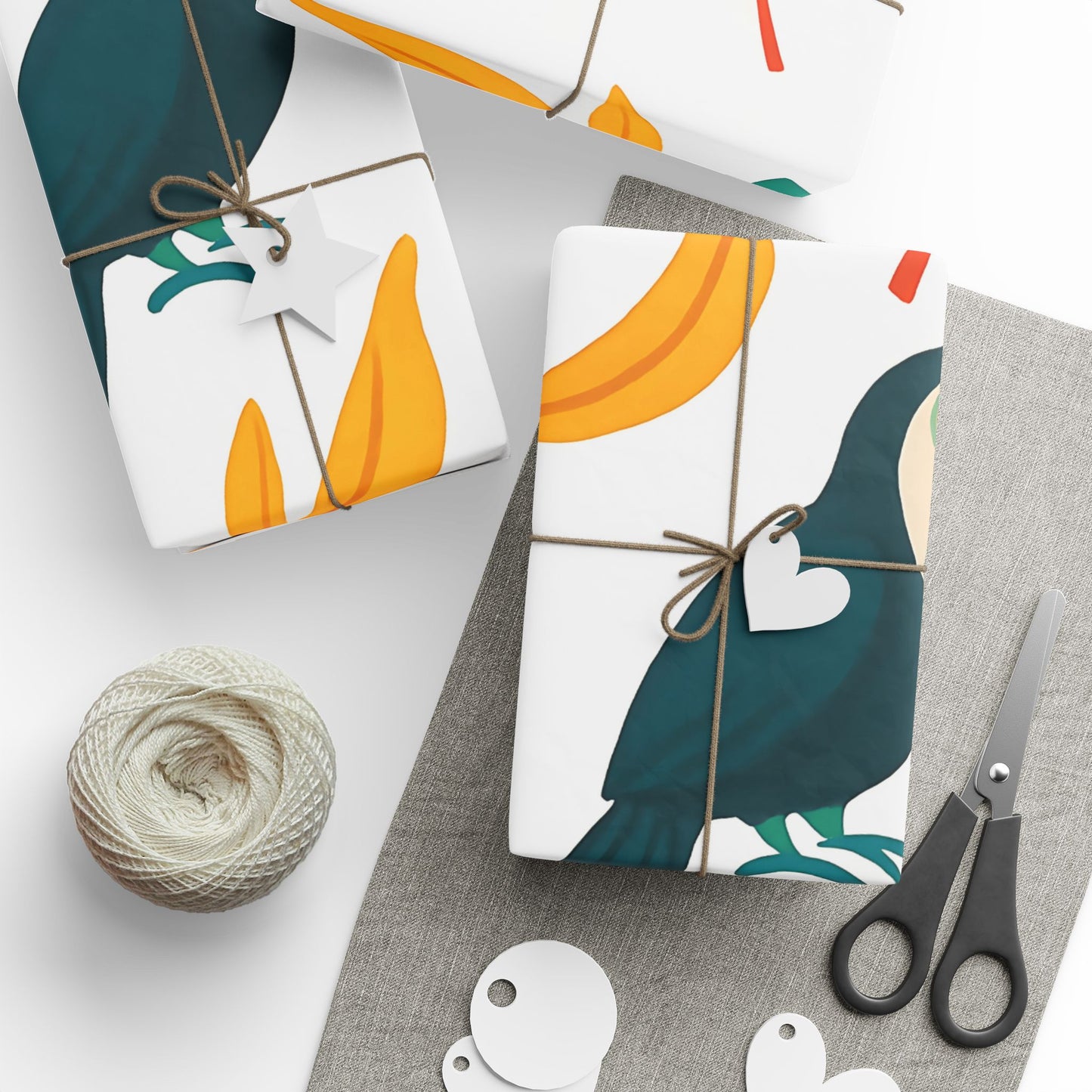 Tropical Toucan and Banana Wrapping Paper – Vibrant Jungle Leaf Gift Wrap