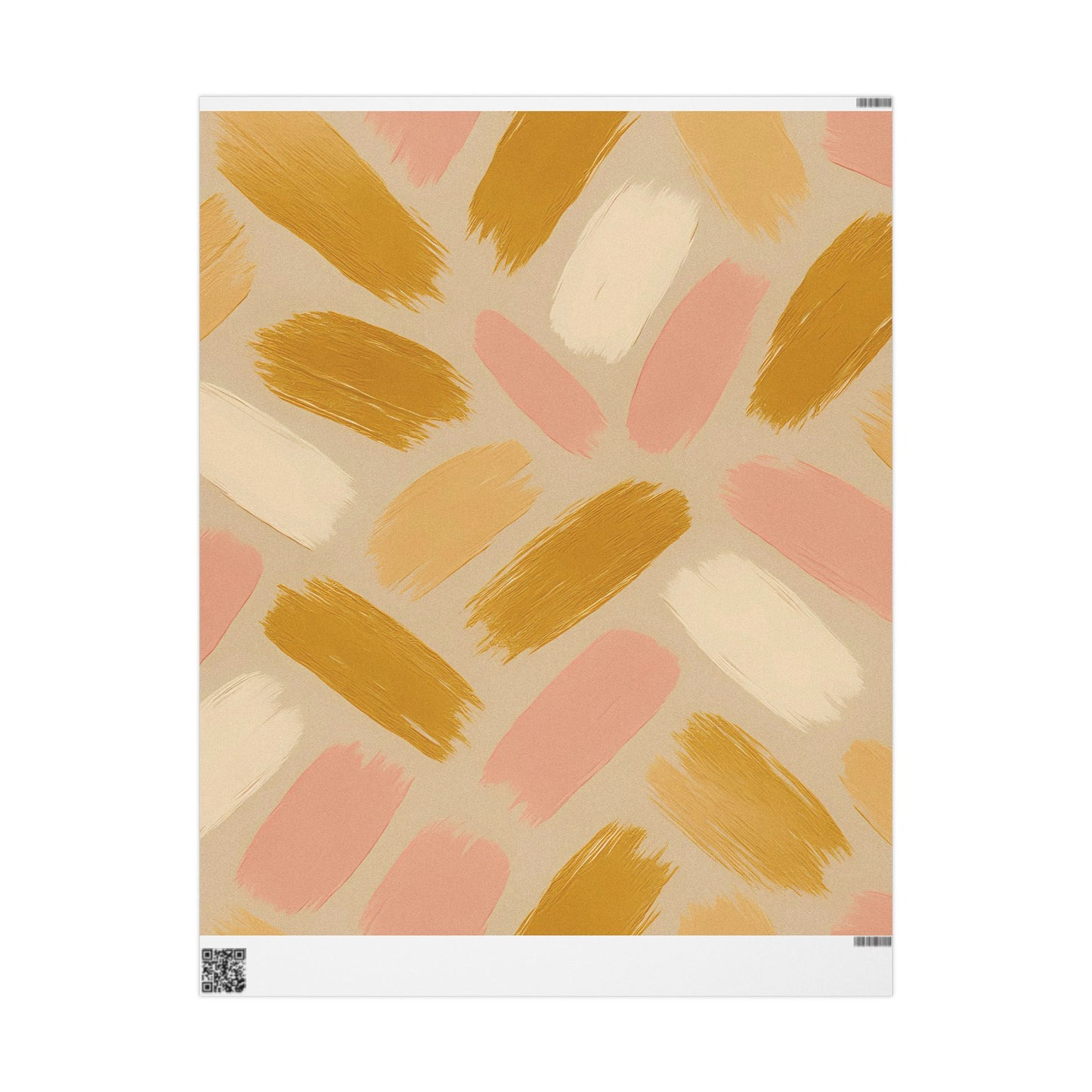 Golden Blush Brushstroke Wrapping Paper – Luxurious Abstract Gift Wrap