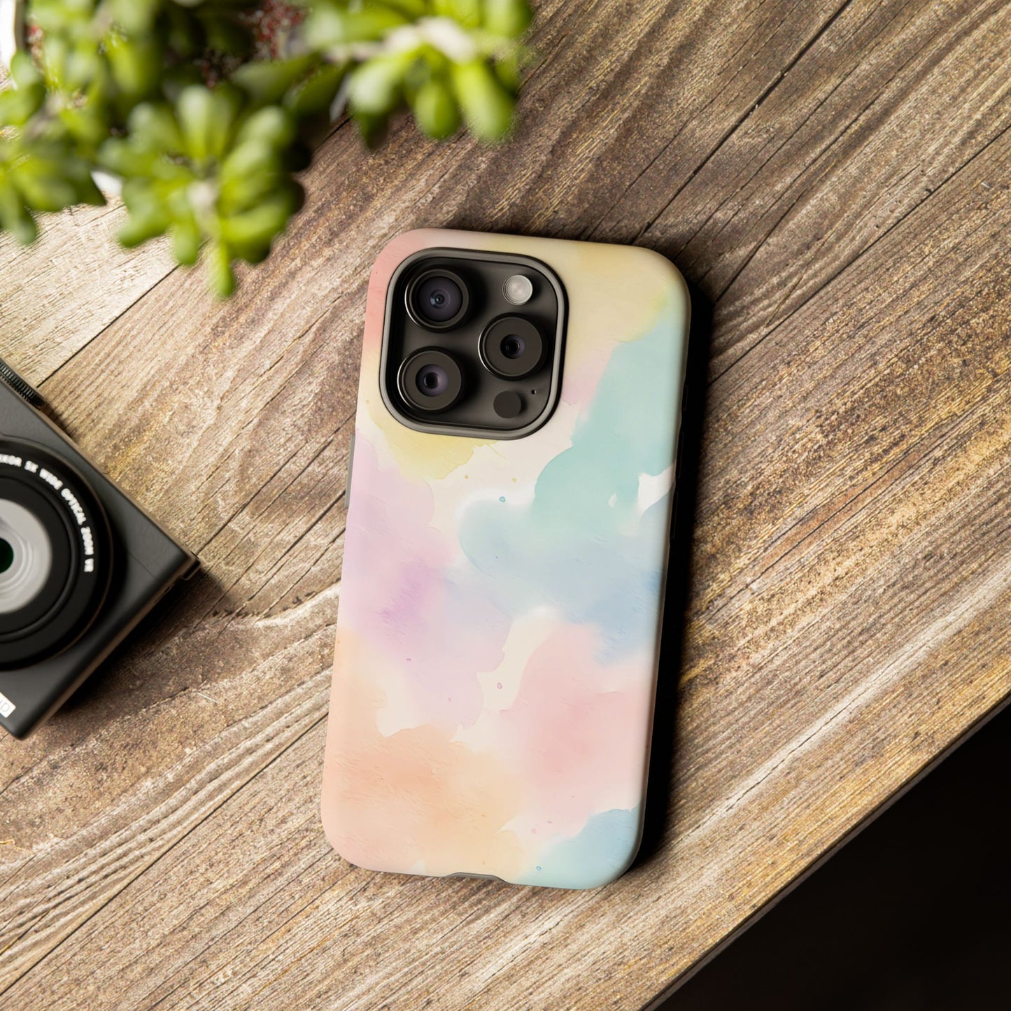 Pastel Watercolor Cloud iPhone Case – Soft Gradient Abstract Protective Cover