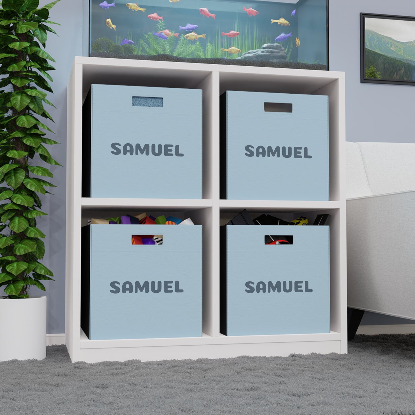 Personalized Felt Storage Box — Custom Name Kids Toy Bin