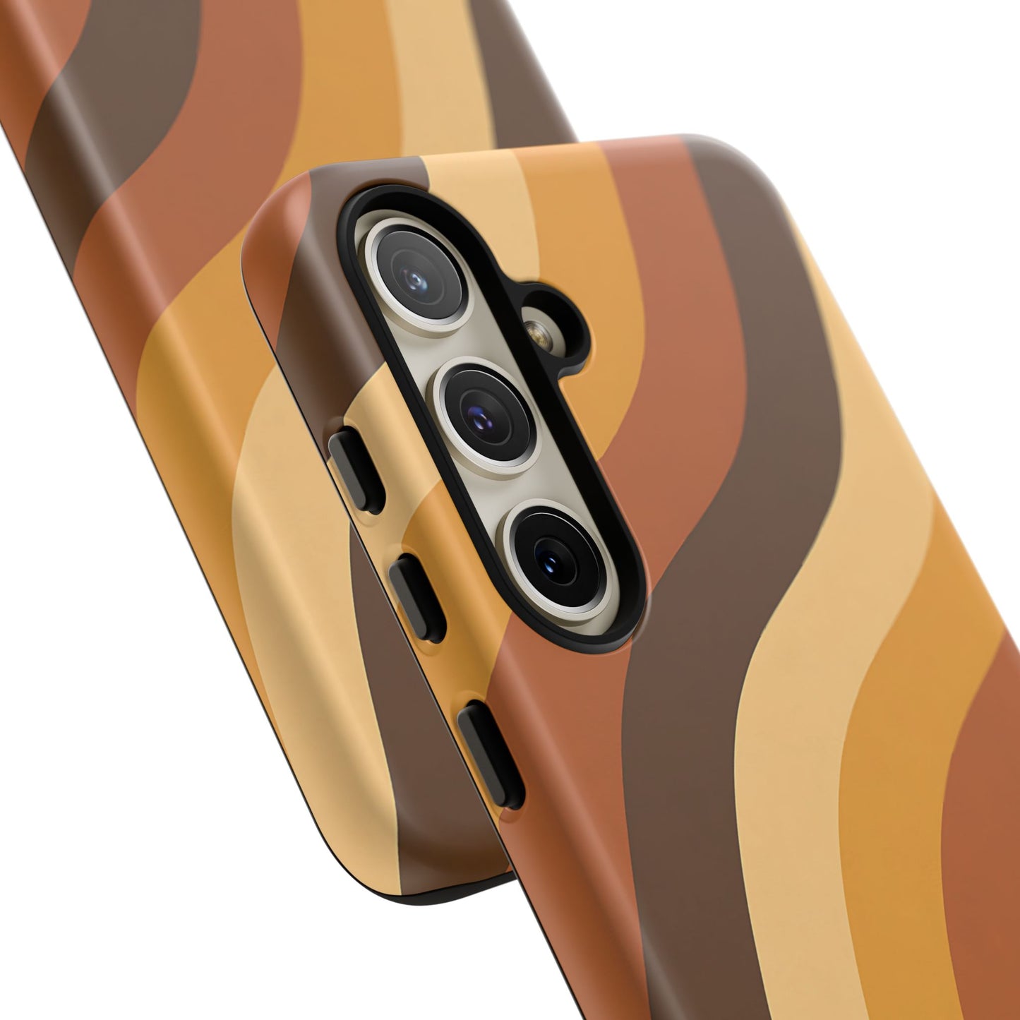 Retro Wave Stripes iPhone Case – 70s-Inspired Earth Tone Swirl Design