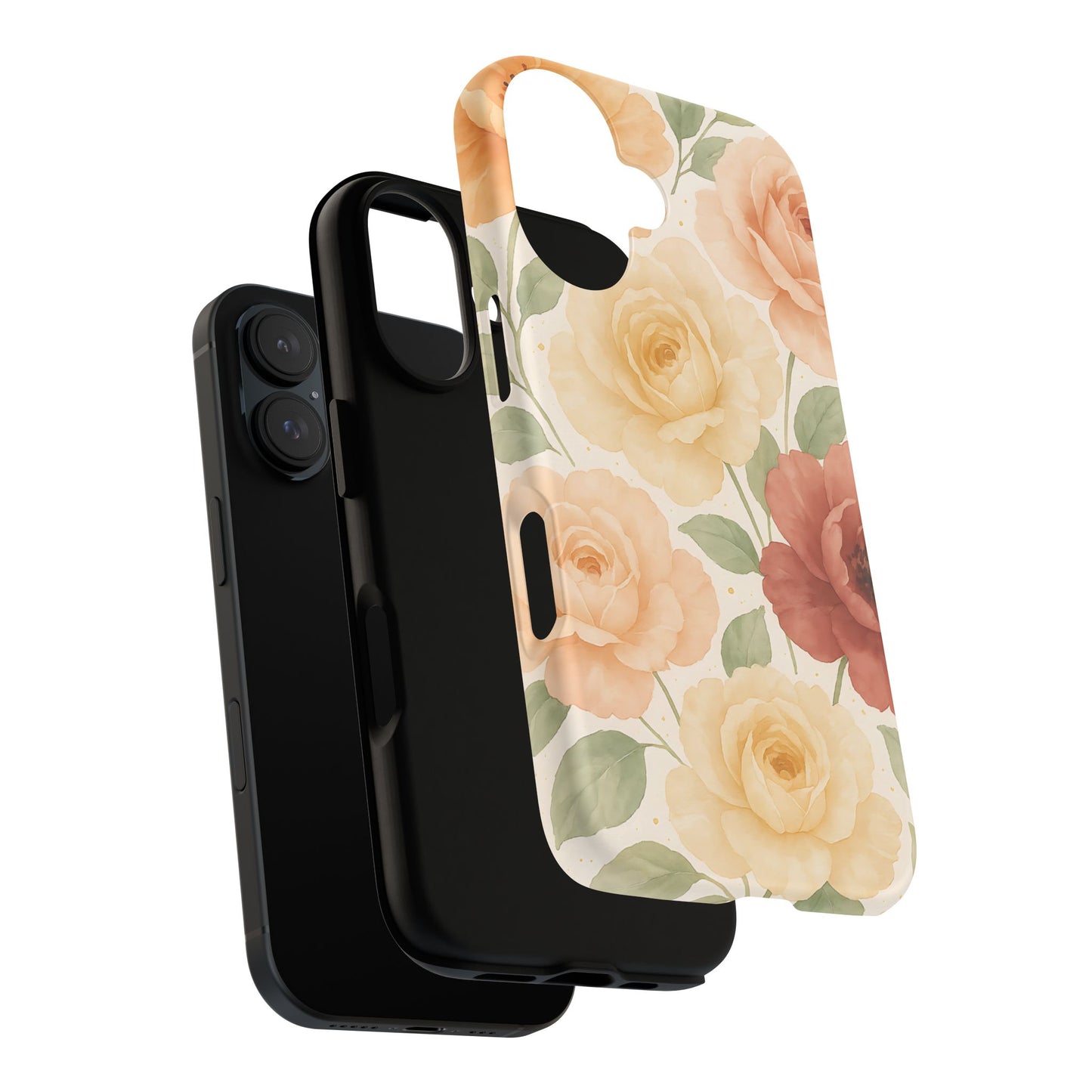 Vintage Rose Garden Phone Case – Soft Floral Print in Warm Neutrals