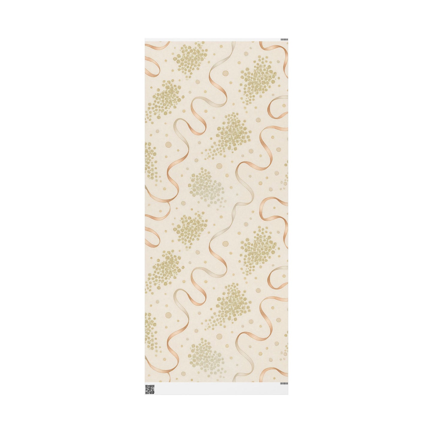 Elegant Gold Confetti & Ribbon Wrapping Paper – Luxurious Gift Wrap in Glossy or Matte Finish