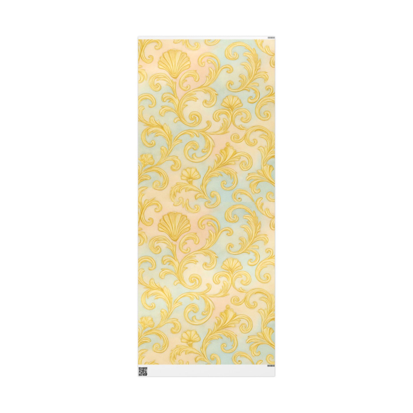 Baroque Gold Scroll Wrapping Paper – Luxury Gift Wrap in Glossy or Matte Finish