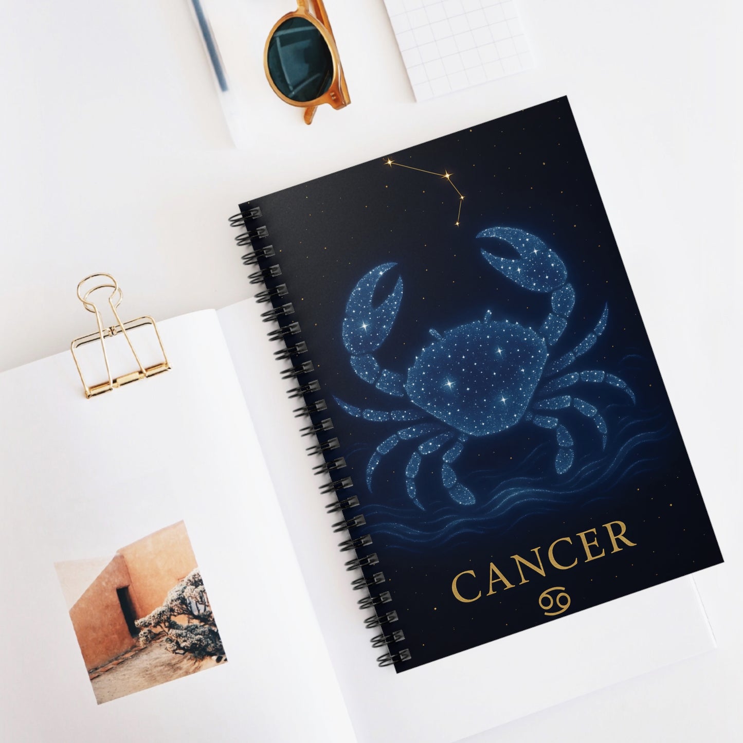 Cancer Zodiac Galaxy Spiral Notebook – Celestial Crab Constellation Astrology Journal (6" x 8", 118 Pages)