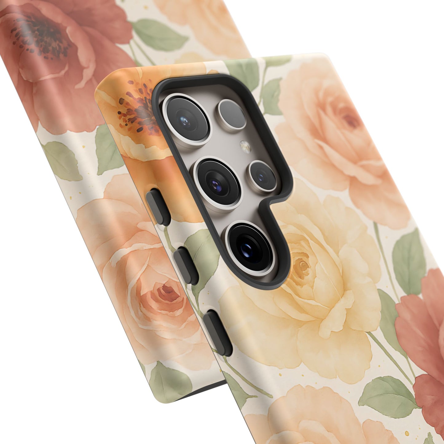 Vintage Rose Garden Phone Case – Soft Floral Print in Warm Neutrals
