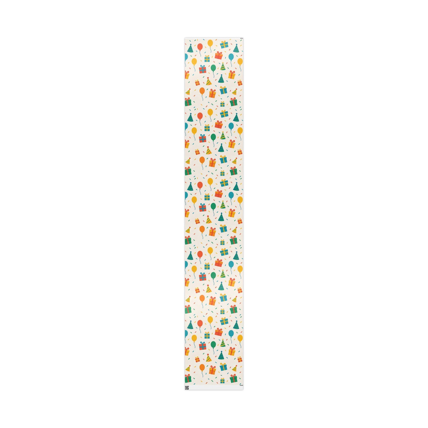 Colorful Birthday Party Wrapping Paper – Balloons, Gifts & Confetti on Cream Background