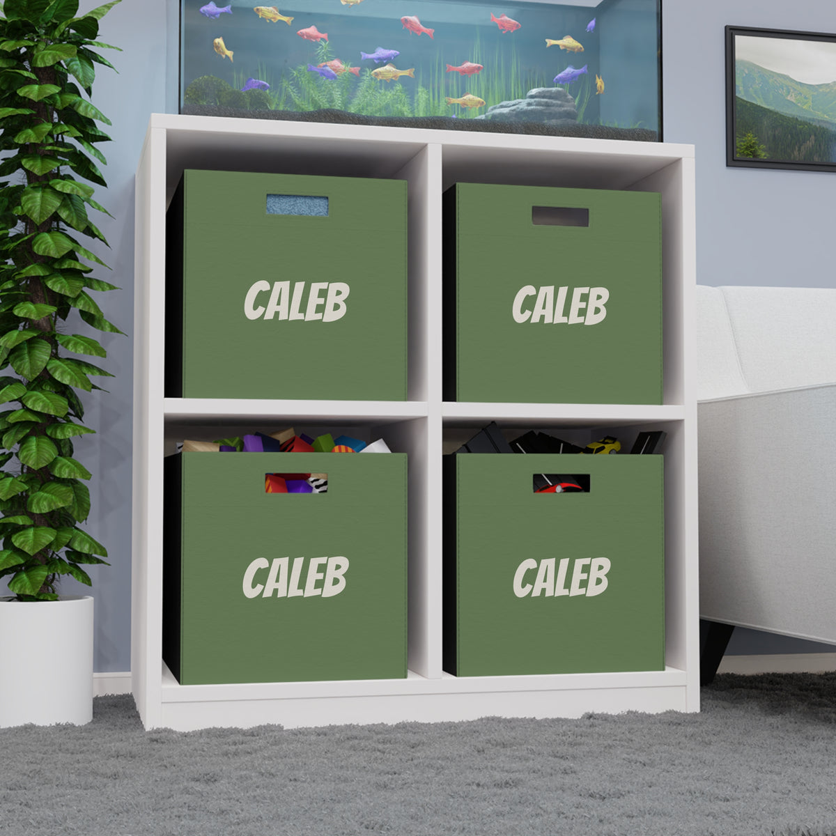 Personalized Felt Storage Box – Custom Name Toy & Closet Organizer (e.g., "Caleb")